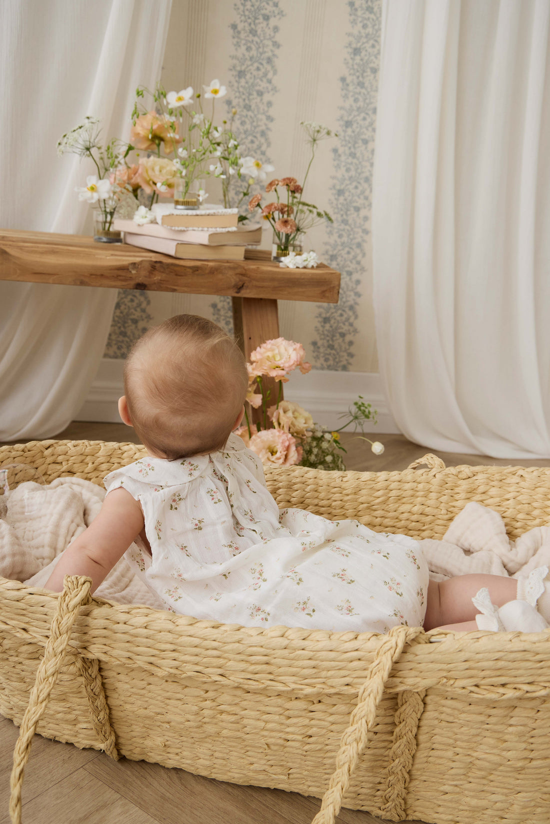 Organic Cotton Brynlee Playsuit - Josepha Egret Childrens Playsuit from Jamie Kay Australia