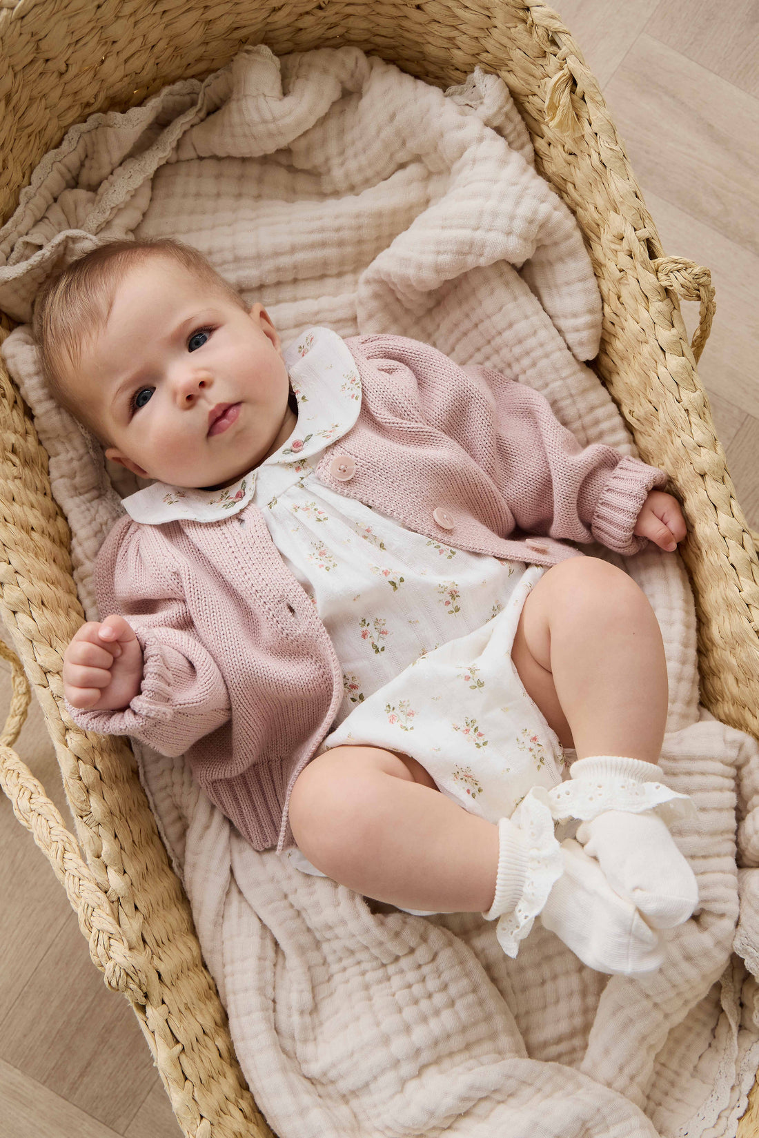 Tasha Knitted Cardigan - Sweetpea Marle Childrens Cardigan from Jamie Kay Australia