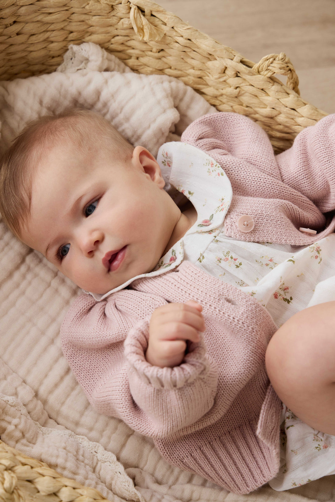 Tasha Knitted Cardigan - Sweetpea Marle Childrens Cardigan from Jamie Kay Australia