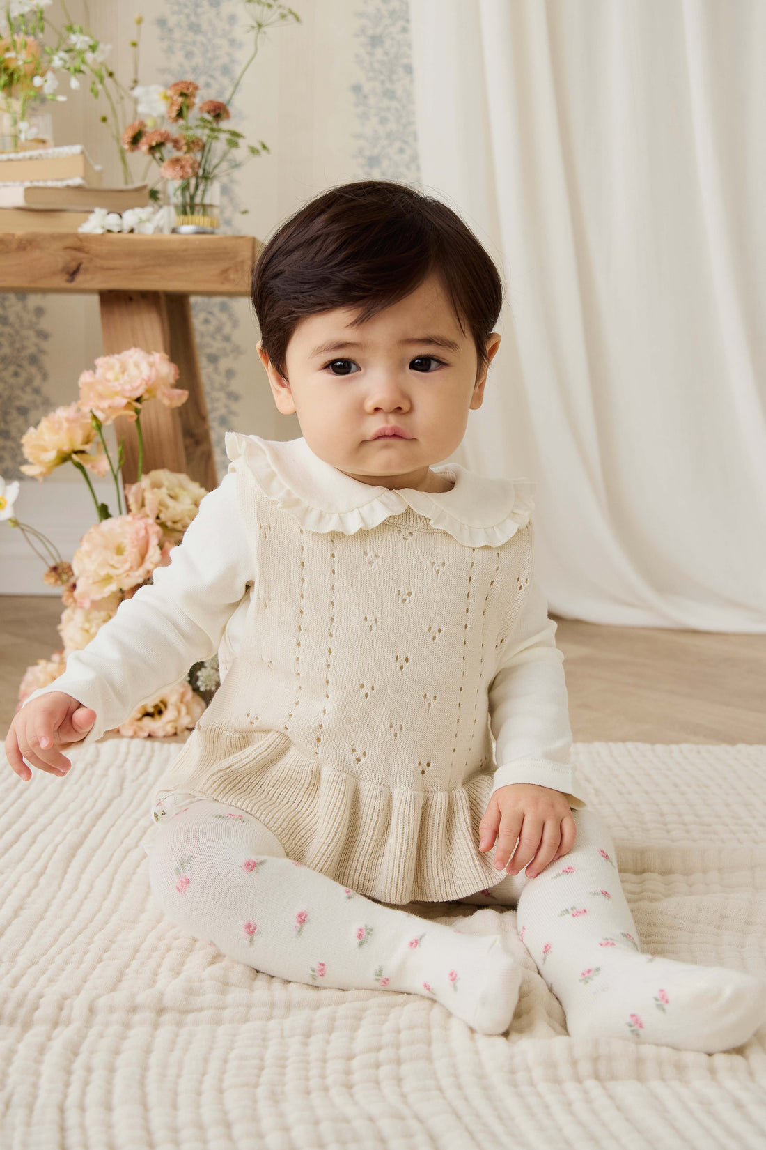 Erica Knitted Top - Vanilla Childrens Top from Jamie Kay Australia