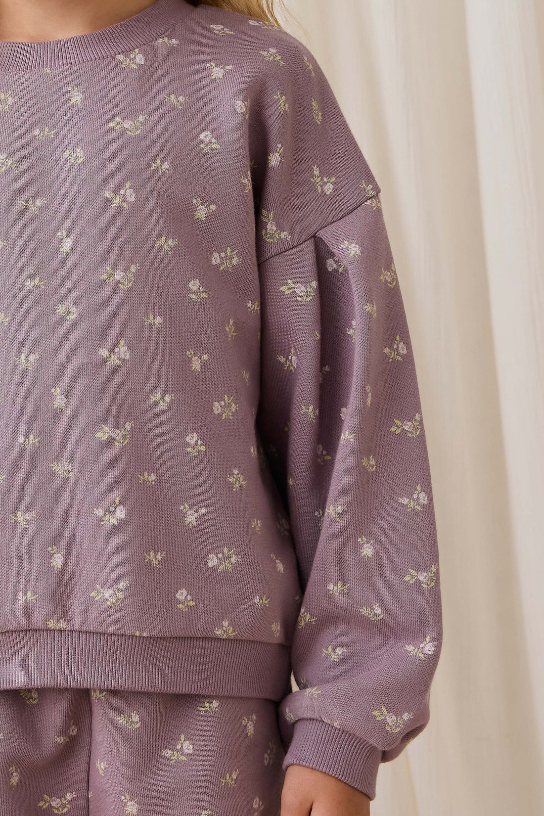 Organic Cotton Elara Sweatshirt - Isla Plum Childrens Sweatshirting from Jamie Kay Australia