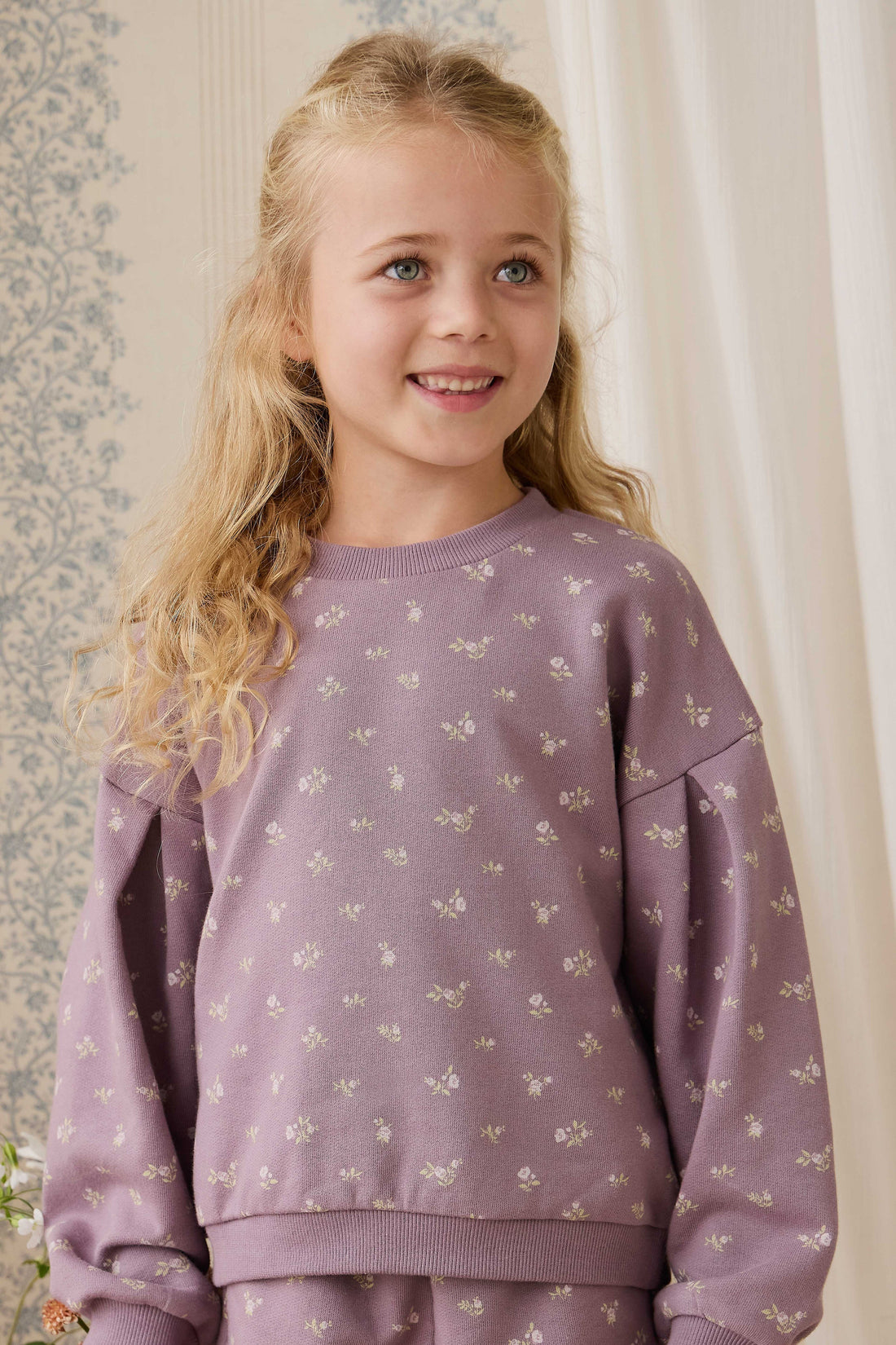 Organic Cotton Elara Sweatshirt - Isla Plum Childrens Sweatshirting from Jamie Kay Australia