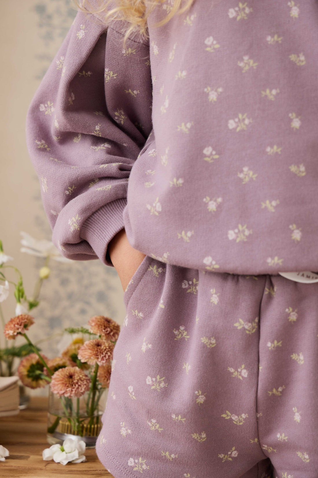 Organic Cotton Elara Sweatshirt - Isla Plum Childrens Sweatshirting from Jamie Kay Australia