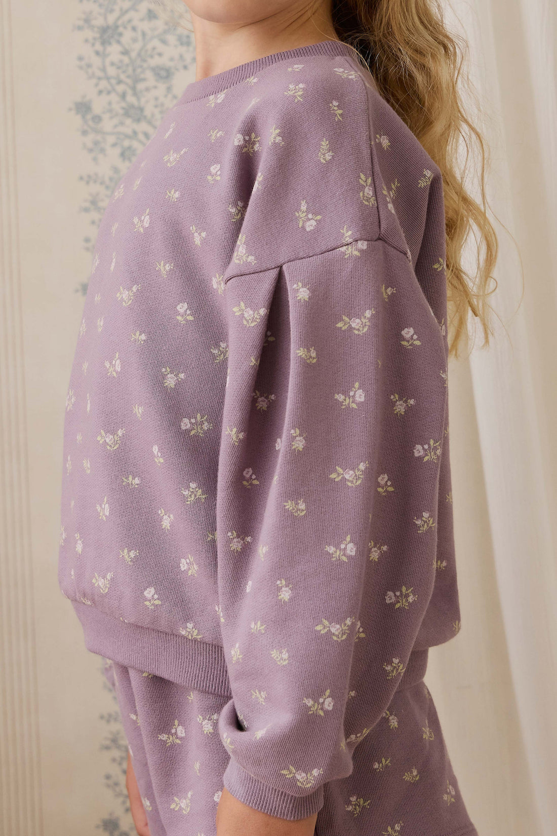 Organic Cotton Elara Sweatshirt - Isla Plum Childrens Sweatshirting from Jamie Kay Australia