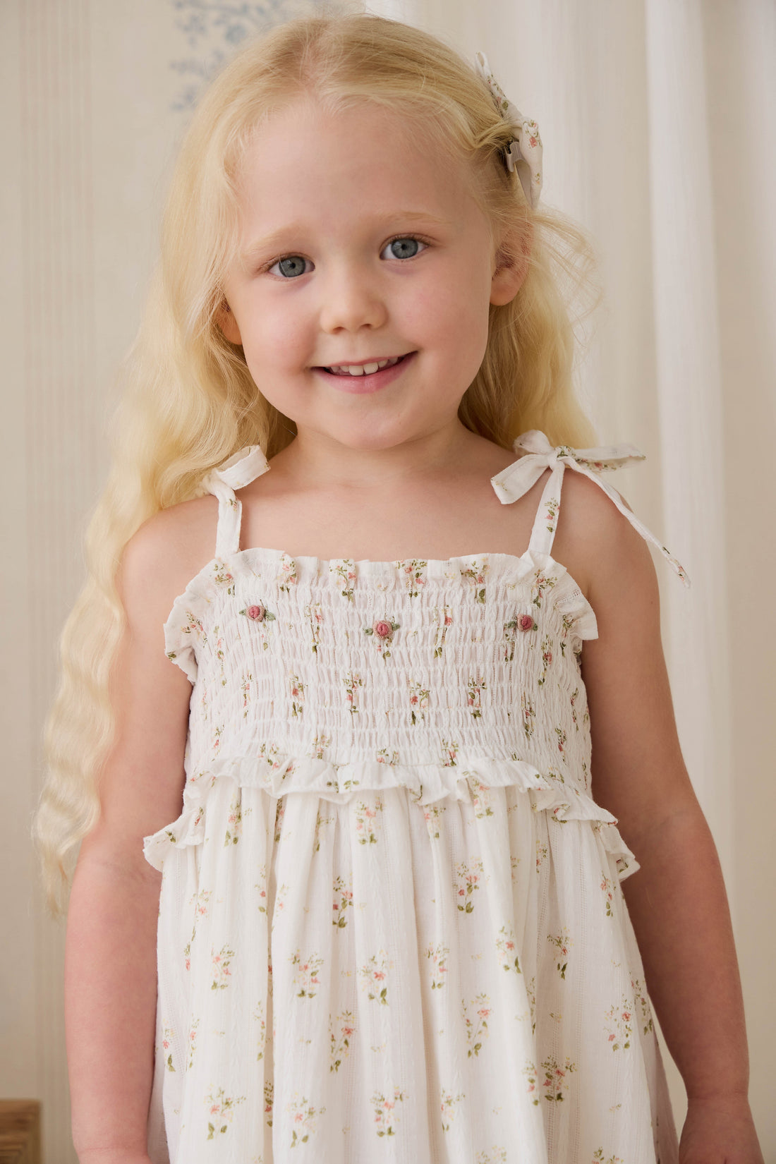 Organic Cotton Saylor Dress - Josepha Egret Childrens Dress from Jamie Kay Australia