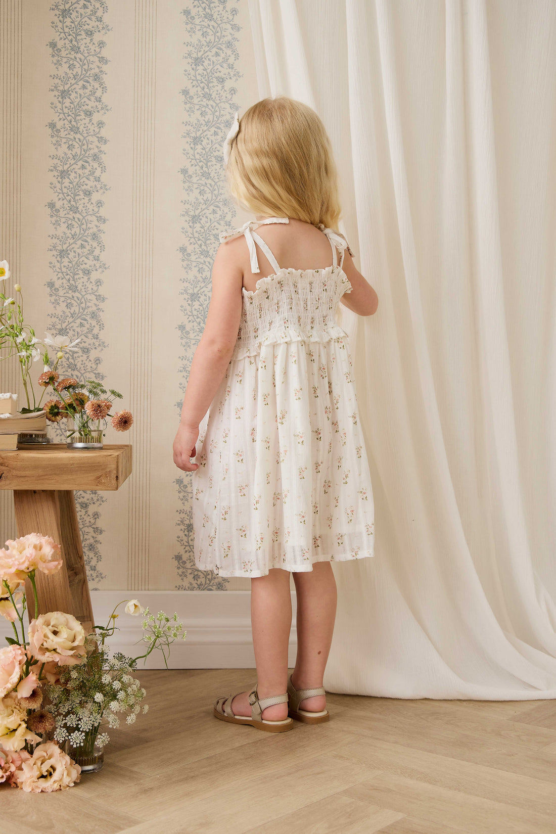 Organic Cotton Saylor Dress - Josepha Egret Childrens Dress from Jamie Kay Australia