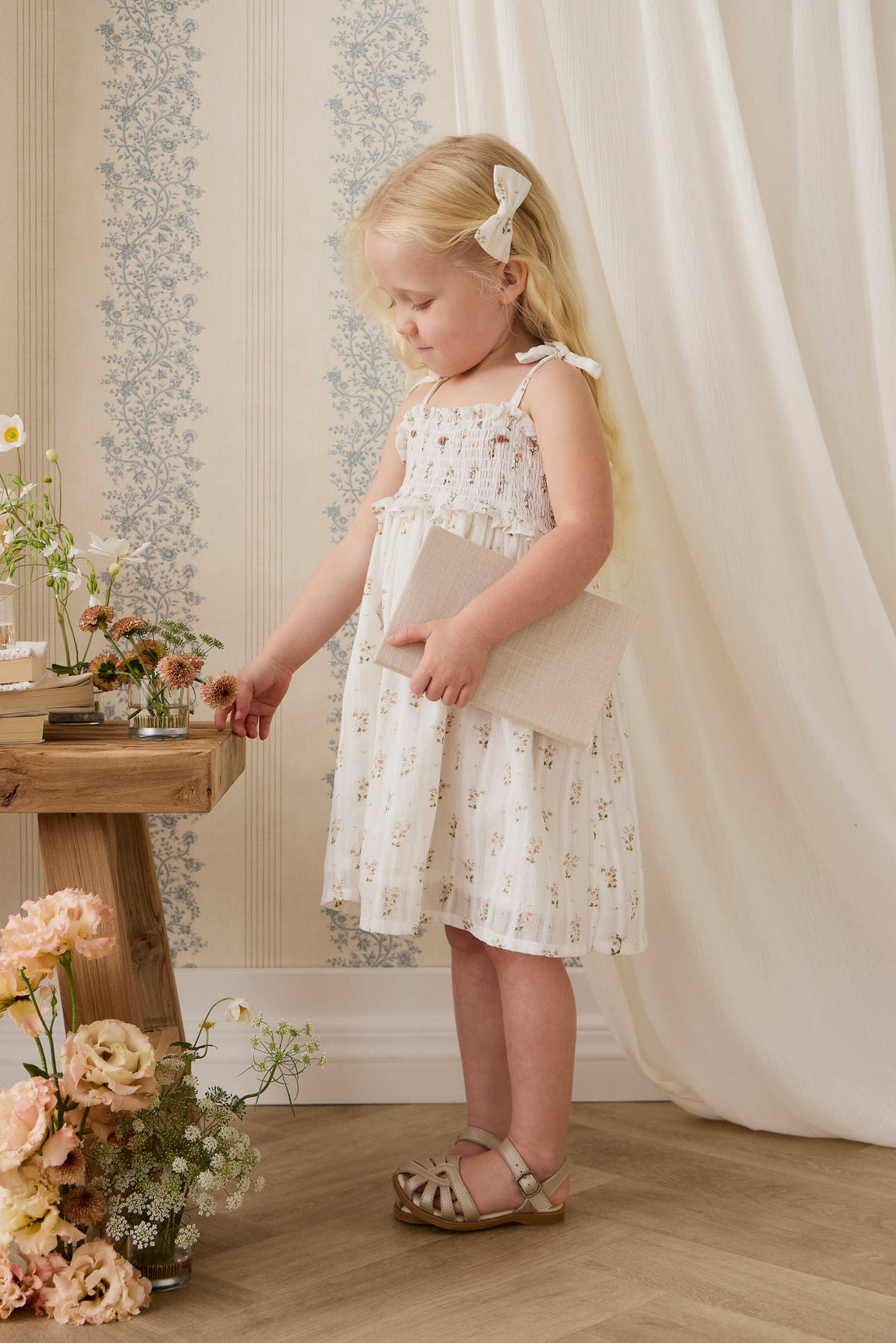 Organic Cotton Saylor Dress - Josepha Egret Childrens Dress from Jamie Kay Australia