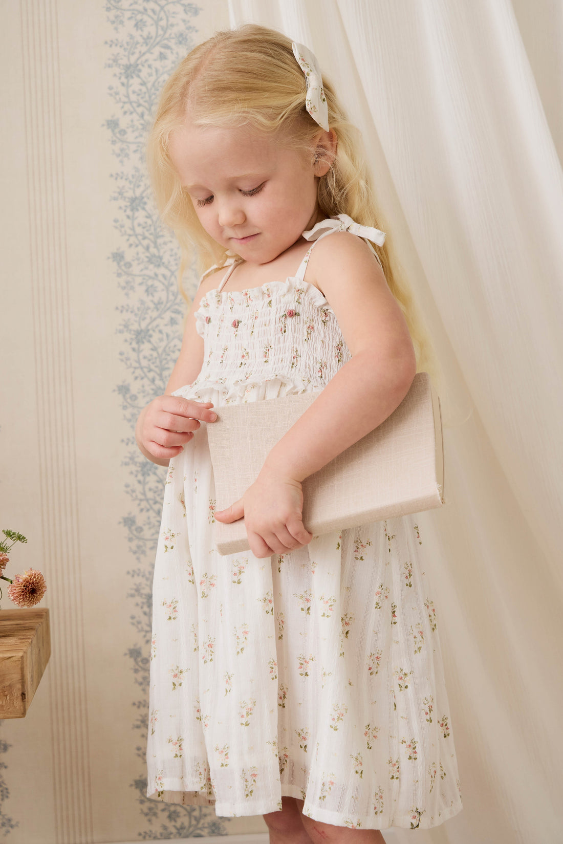 Organic Cotton Saylor Dress - Josepha Egret Childrens Dress from Jamie Kay Australia
