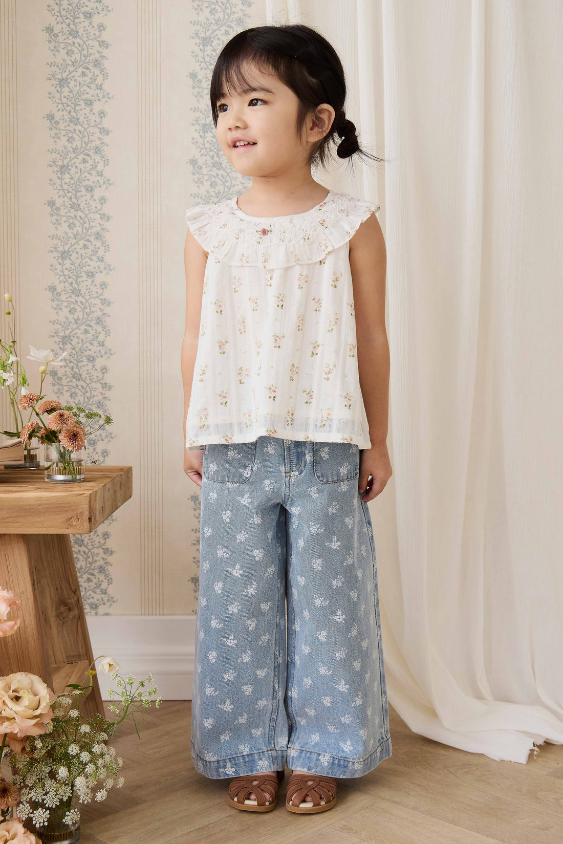 Organic Cotton Saylor Top - Josepha Egret Childrens Top from Jamie Kay Australia