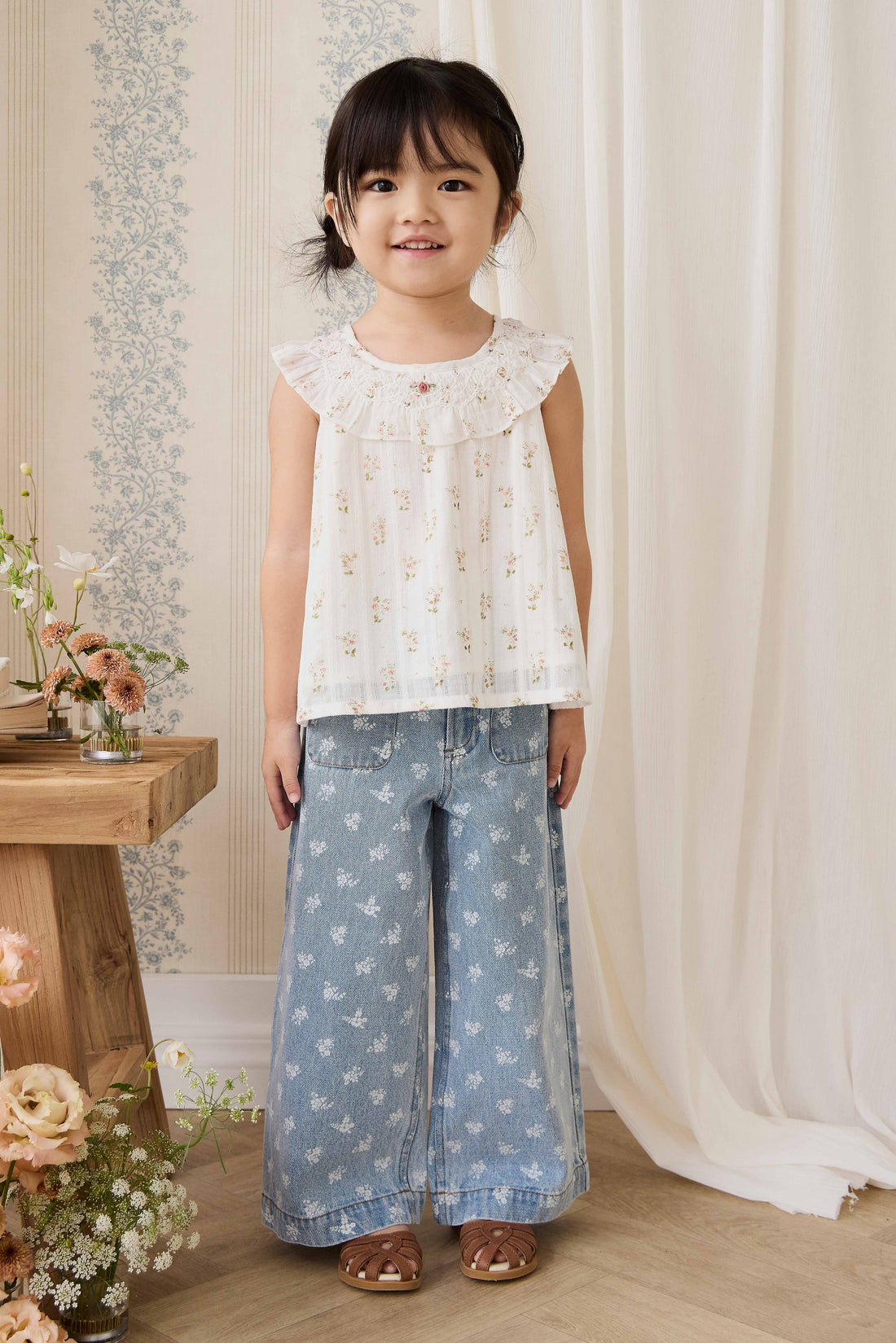 Organic Cotton Saylor Top - Josepha Egret Childrens Top from Jamie Kay Australia