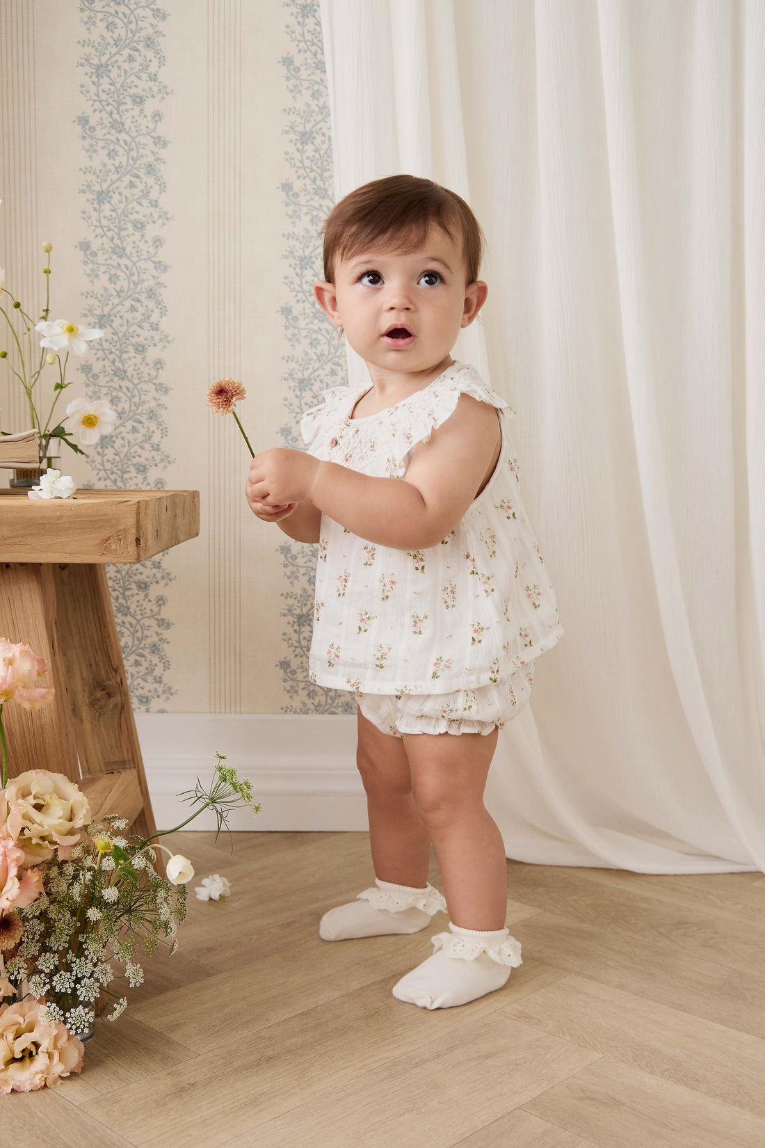 Organic Cotton Saylor Top - Josepha Egret Childrens Top from Jamie Kay Australia