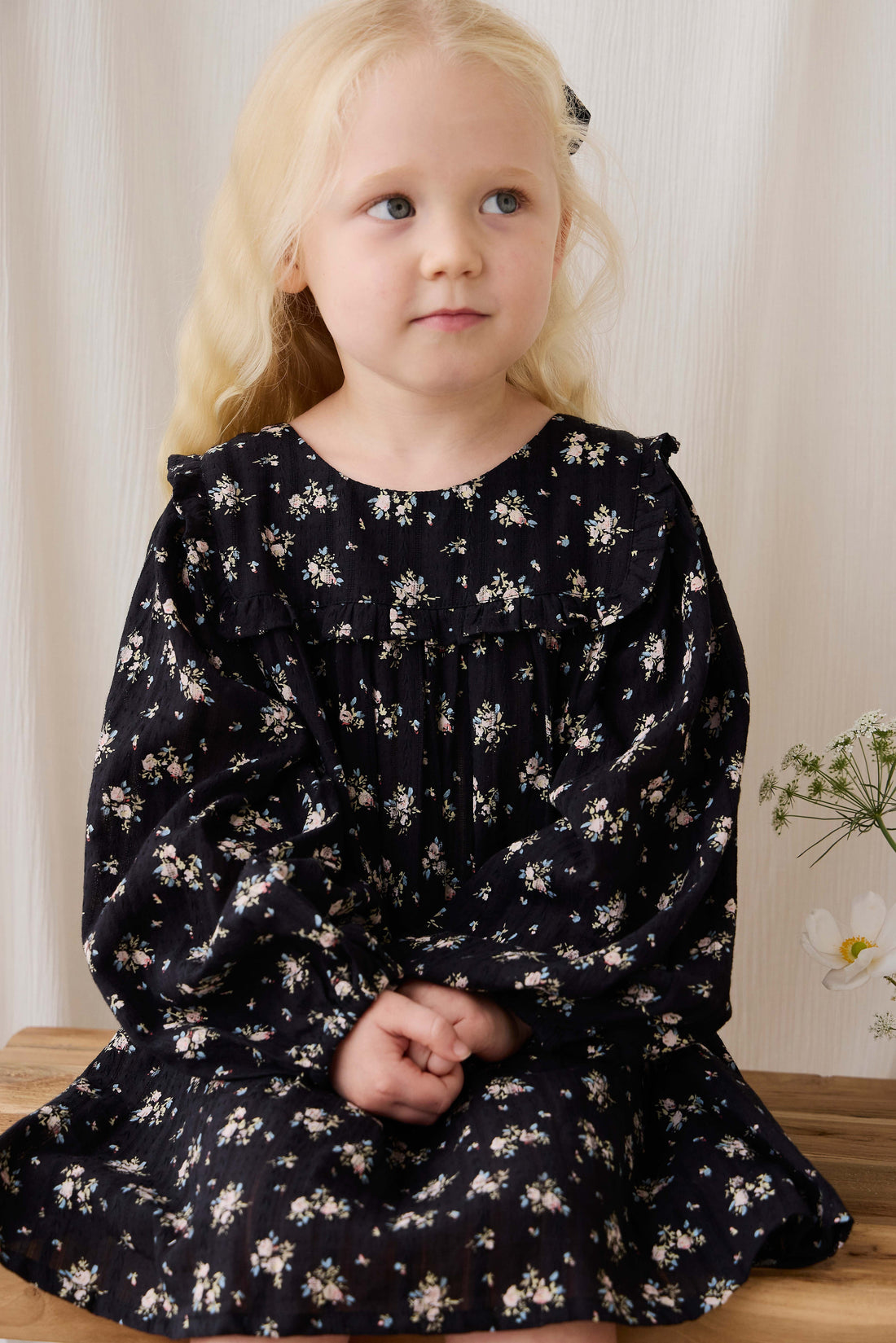 Organic Cotton Gianna Dress - Cassie Caviar Childrens Dress from Jamie Kay Australia