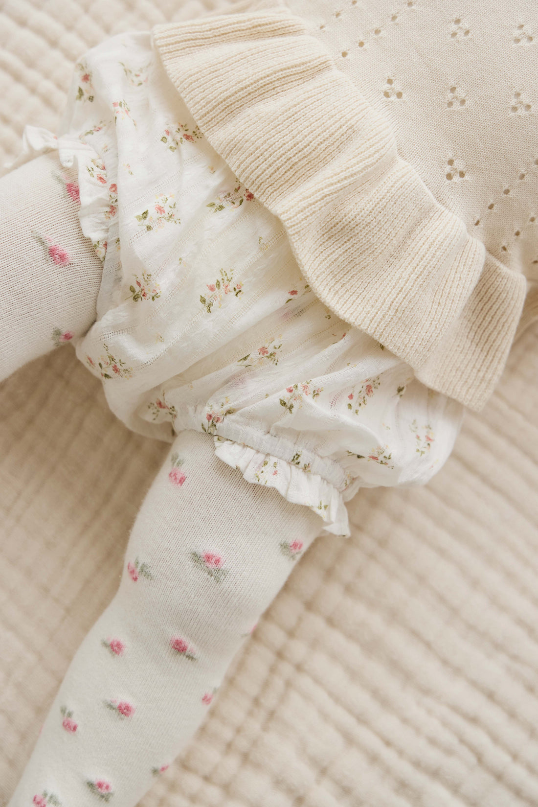 Organic Cotton Frill Bloomer - Josepha Egret Childrens Bloomer from Jamie Kay Australia
