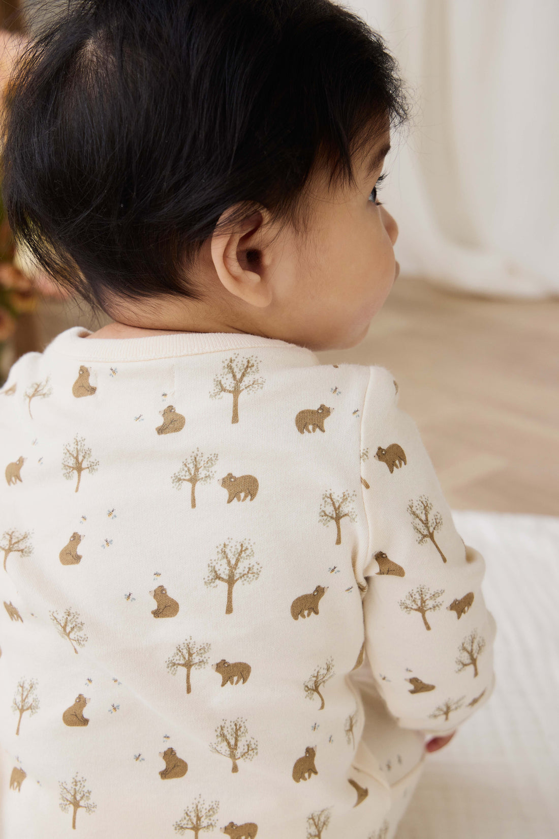 Organic Cotton Murphy Onepiece - Honey Bear Cloud Childrens Onepiece from Jamie Kay Australia