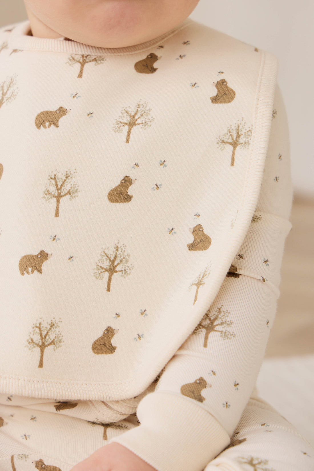 Organic Cotton Bib - Honey Bear Cloud Childrens Bib from Jamie Kay Australia