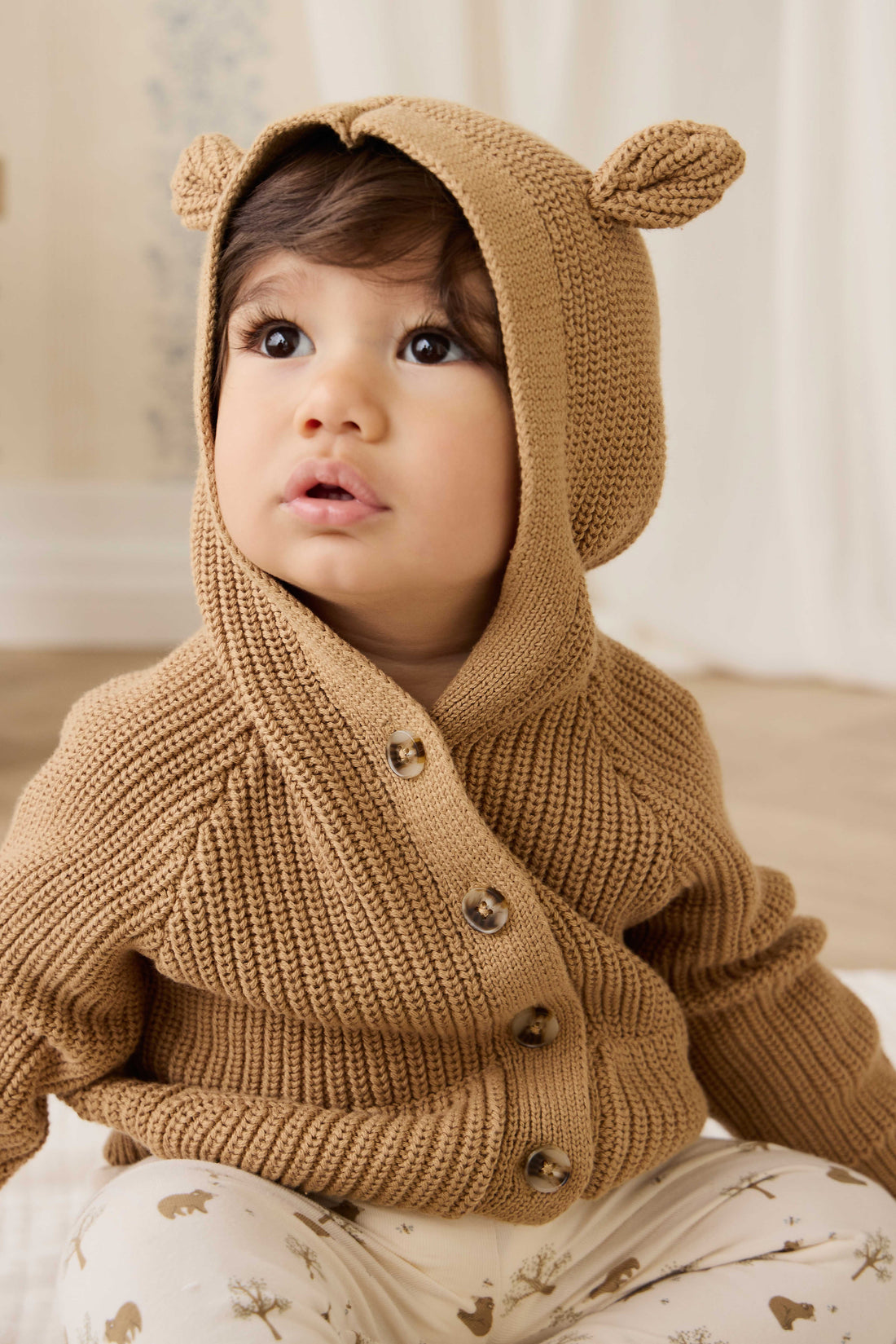Bear Cardigan - Tawny Brown Childrens Cardigan from Jamie Kay Australia