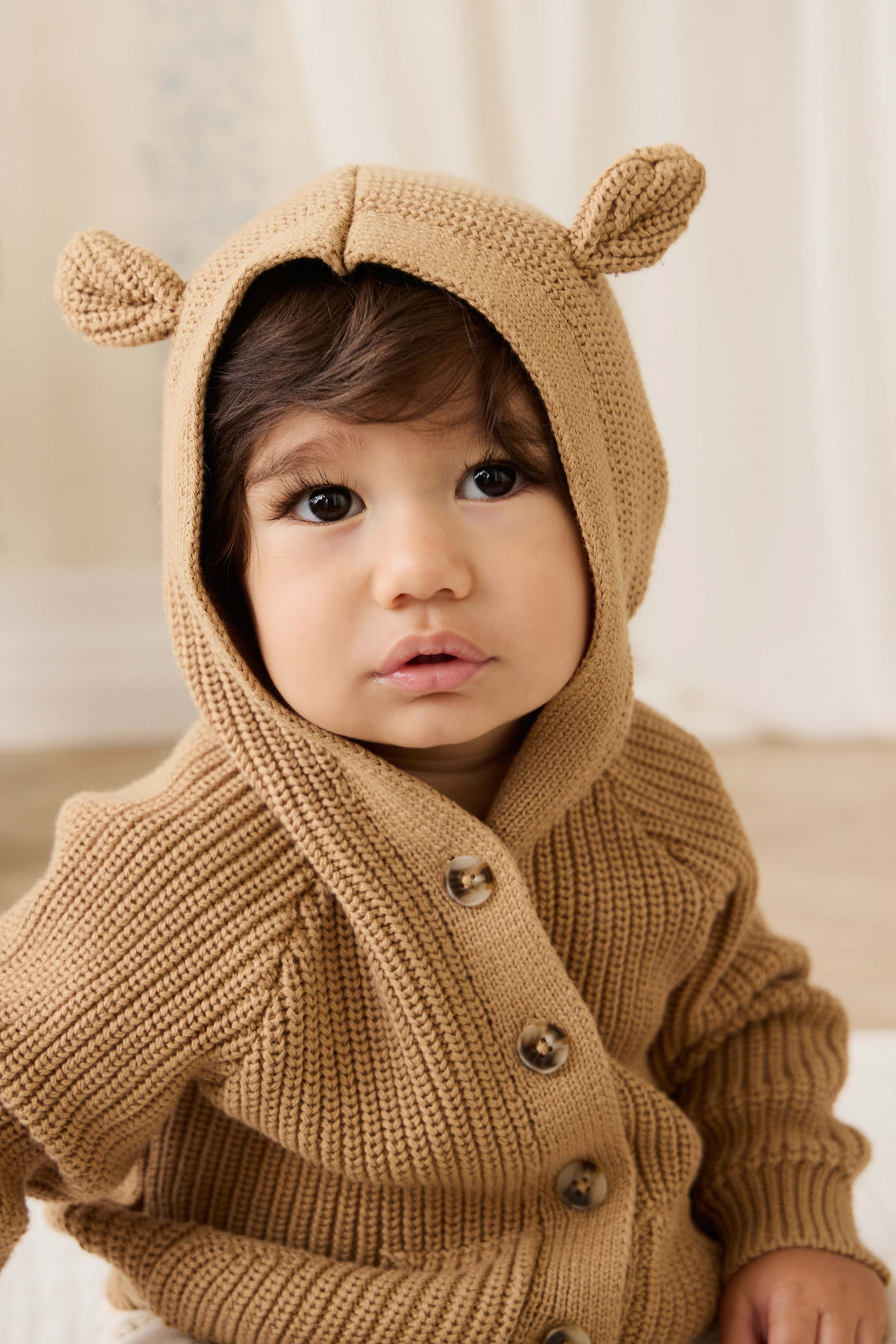 Bear Cardigan - Tawny Brown Childrens Cardigan from Jamie Kay Australia