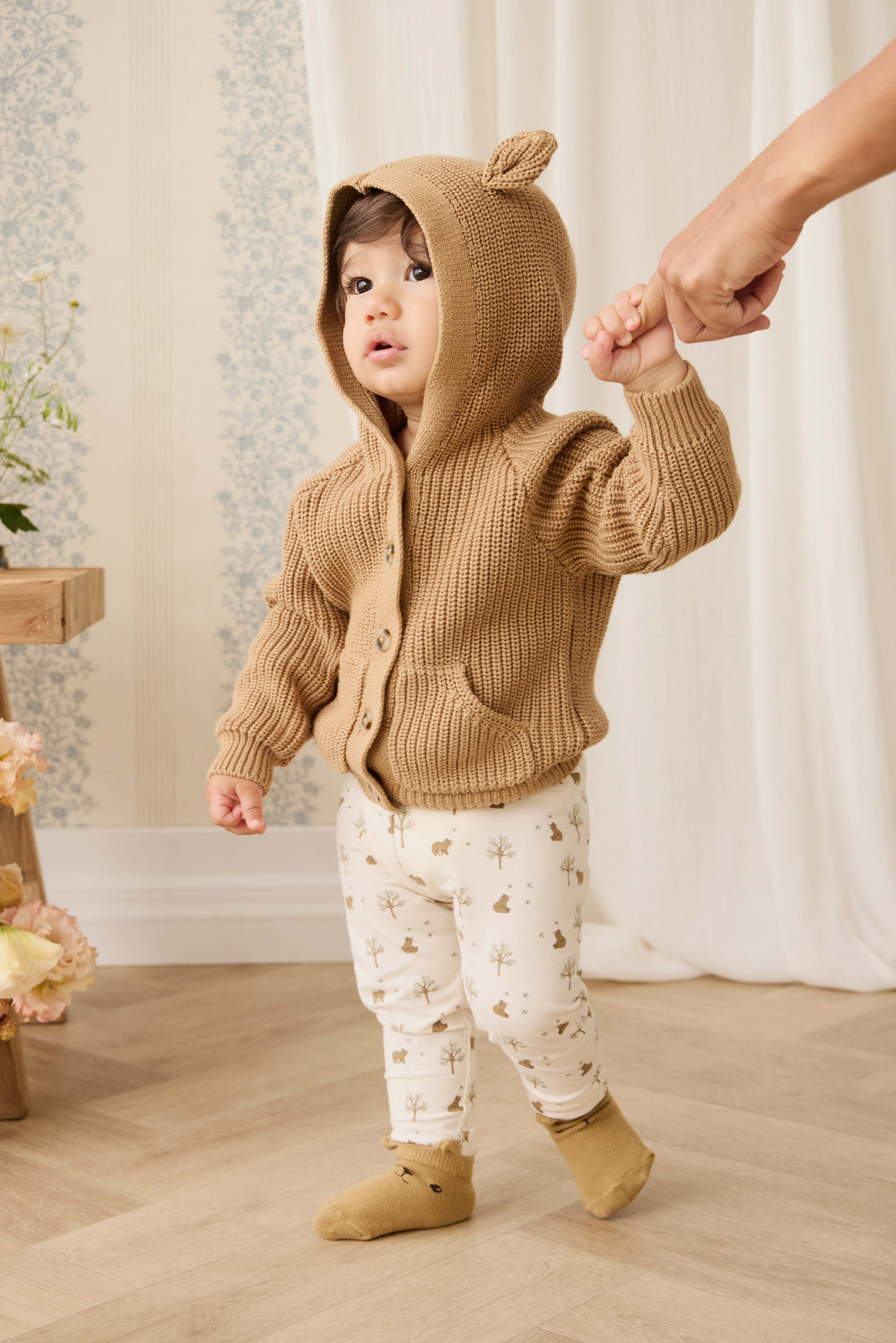 Bear Cardigan - Tawny Brown Childrens Cardigan from Jamie Kay Australia