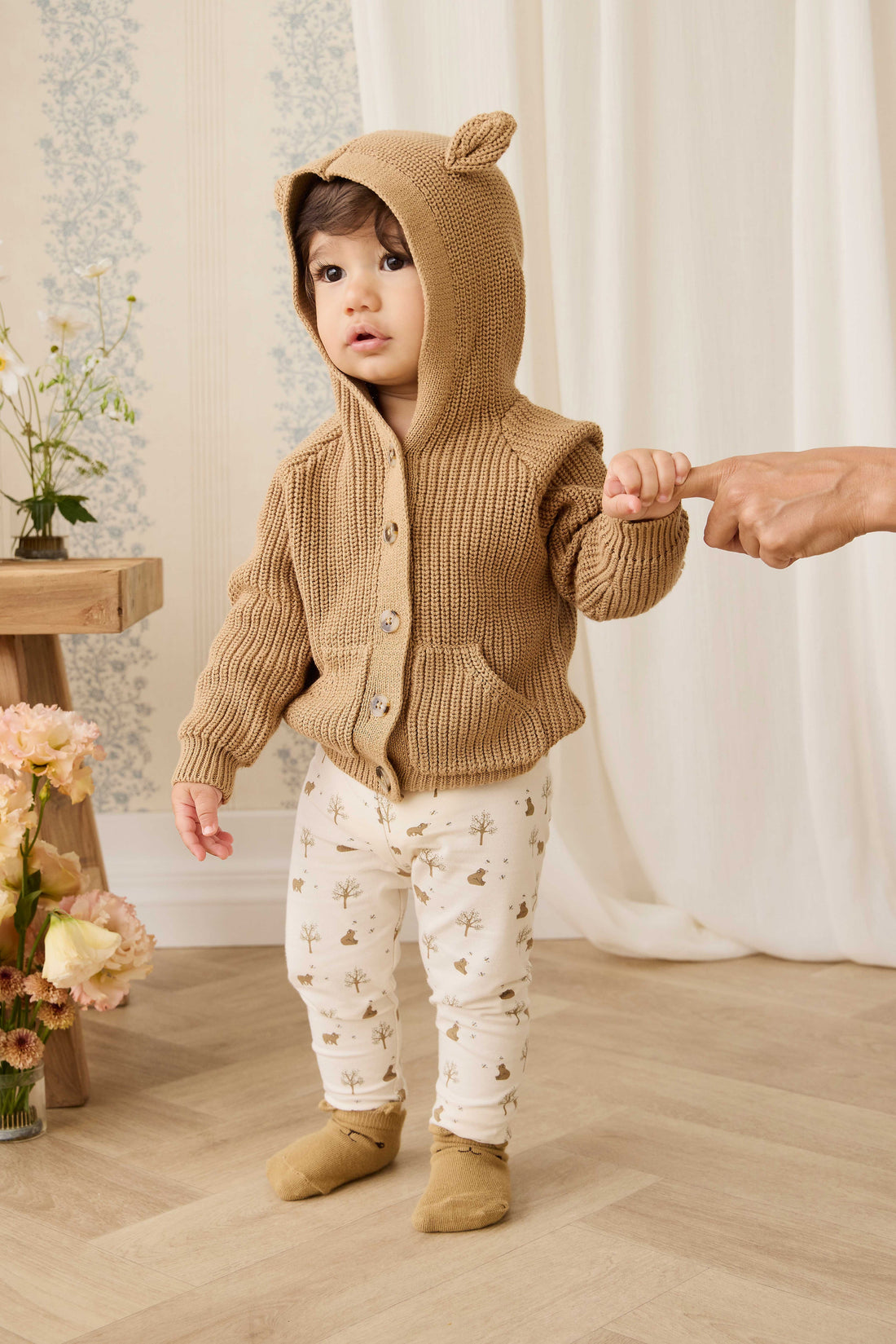 Bear Cardigan - Tawny Brown Childrens Cardigan from Jamie Kay Australia