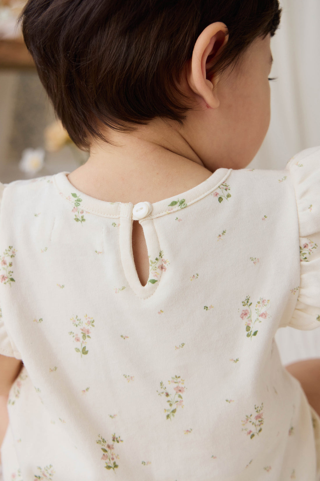 Organic Cotton Adrienne Playsuit - Josepha Egret Small Childrens Playsuit from Jamie Kay Australia