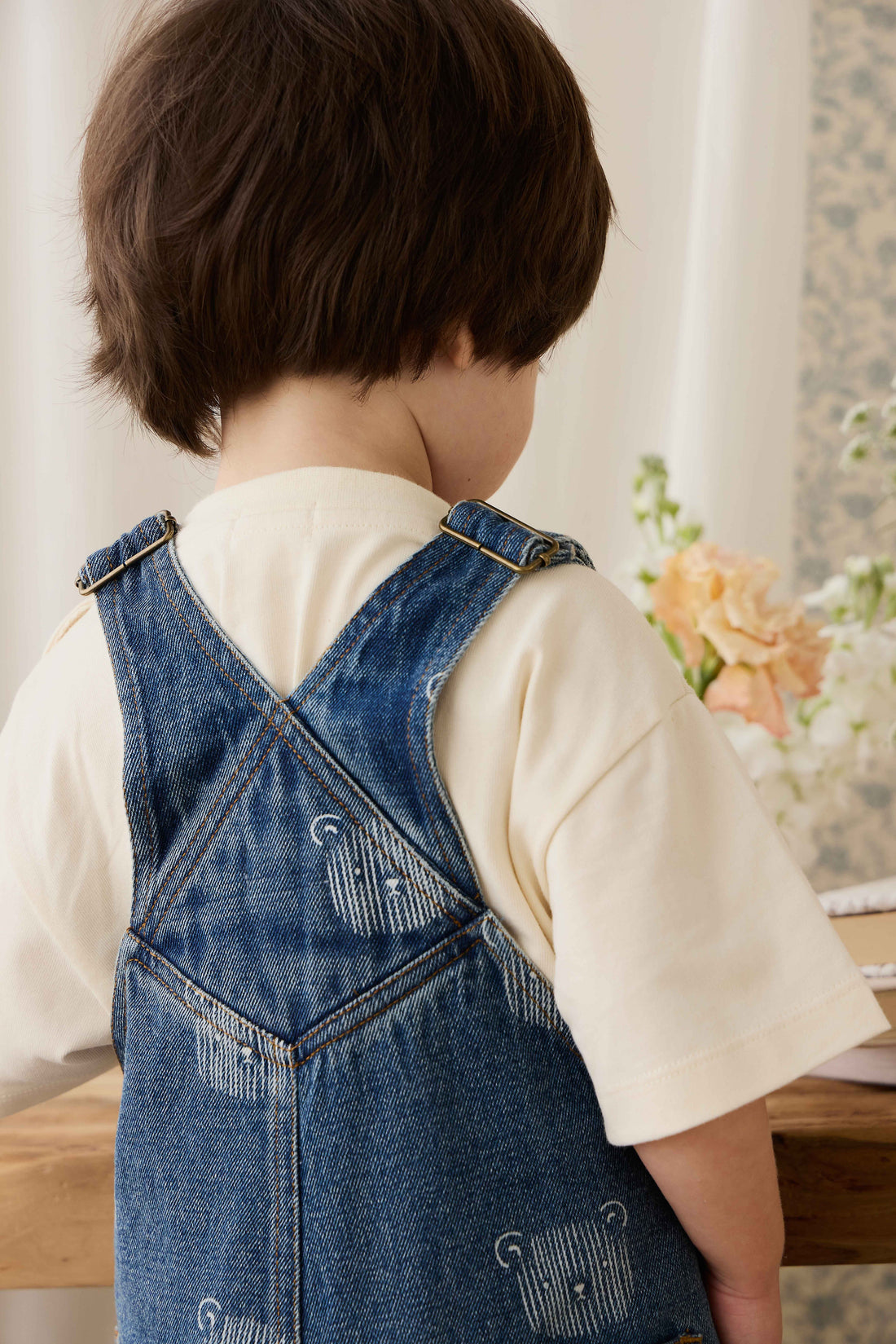 Fenix Short Overall - Teddy Face Denim Childrens Overall from Jamie Kay Australia