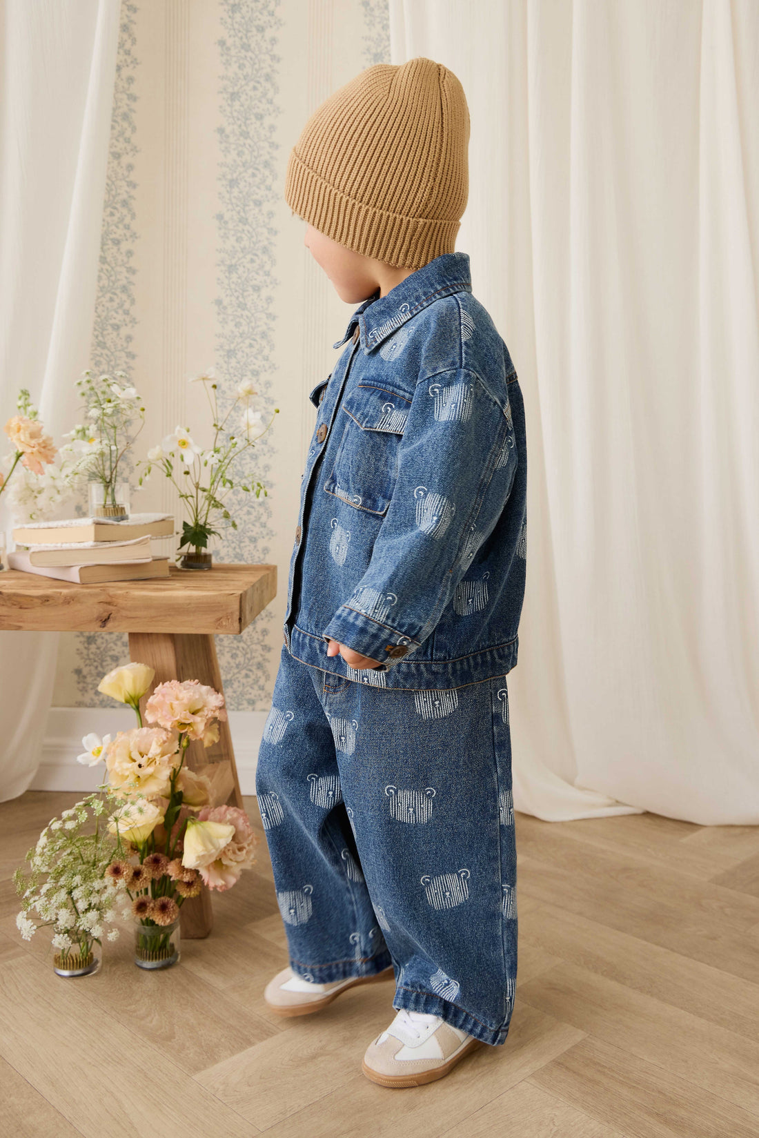 Linus Denim Pant - Teddy Face Denim Childrens Pant from Jamie Kay Australia