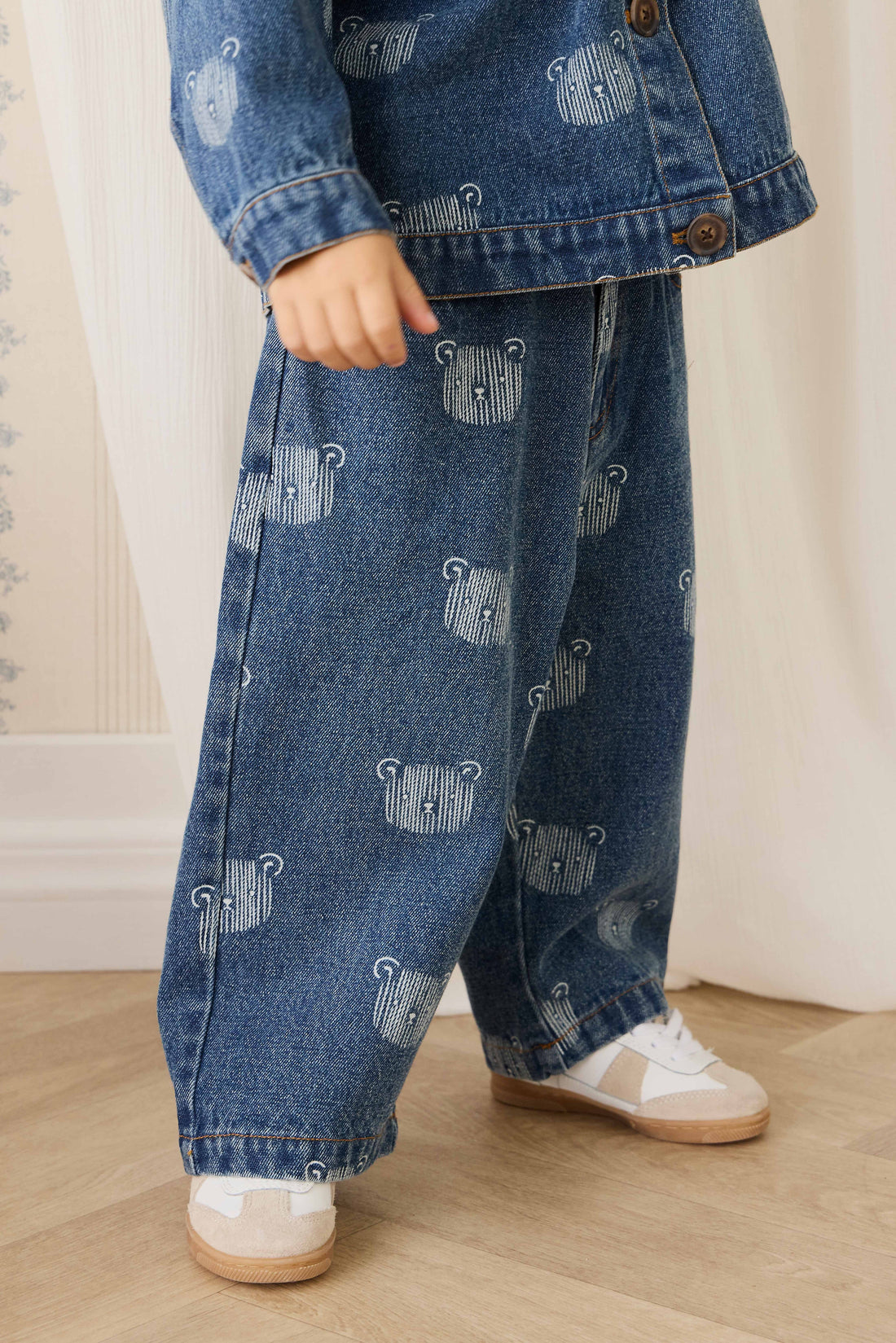 Linus Denim Pant - Teddy Face Denim Childrens Pant from Jamie Kay Australia