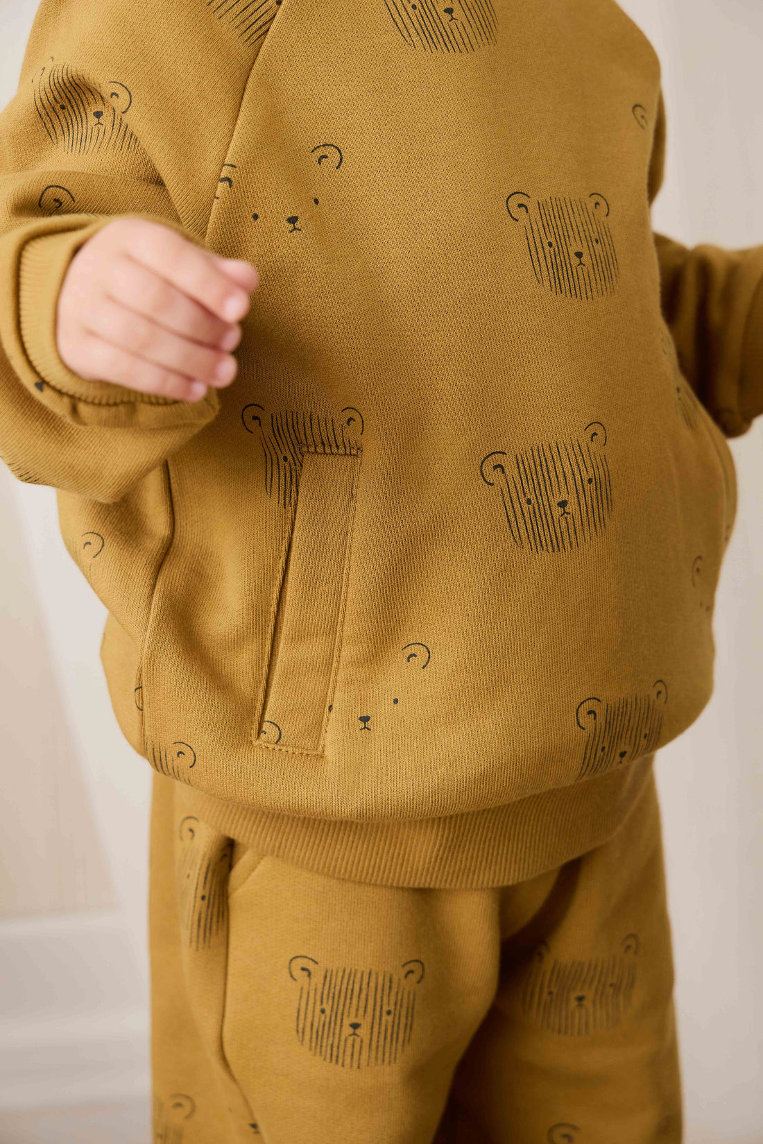 Organic Cotton Henry Sweatshirt - Buckwheat Teddy Face Childrens Sweatshirt from Jamie Kay Australia