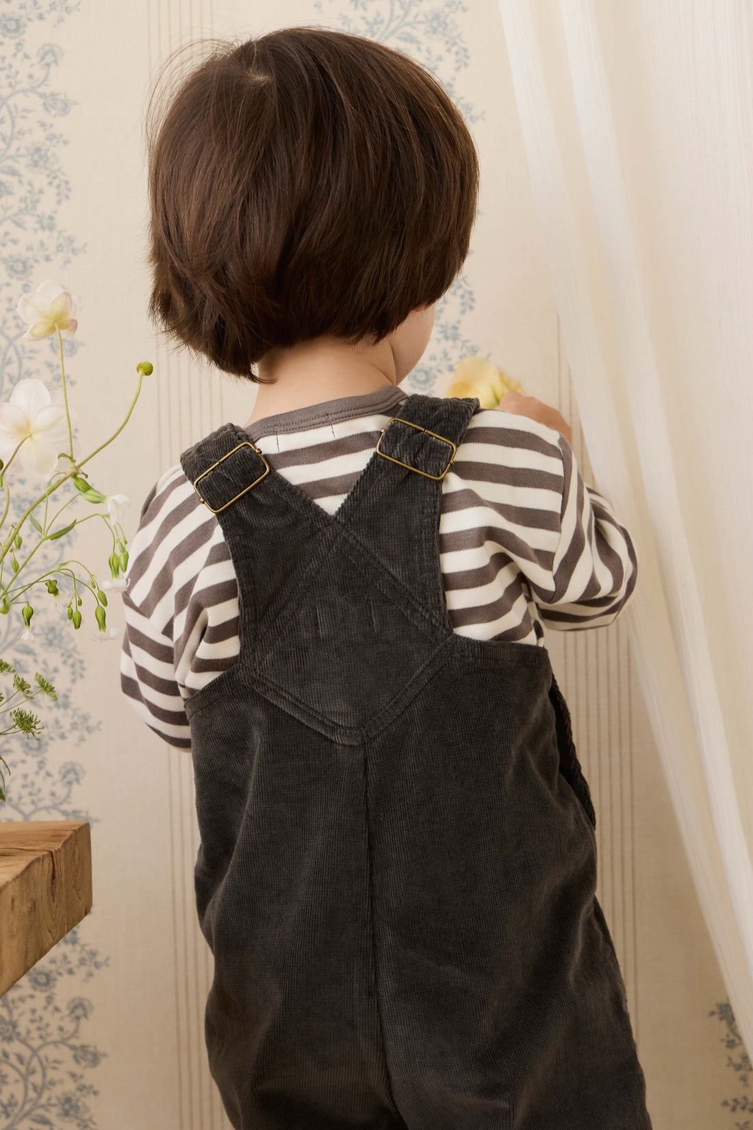 Pima Cotton Arnold Long Sleeve Top - Essential Stripe Raku/Cloud Childrens Top from Jamie Kay Australia