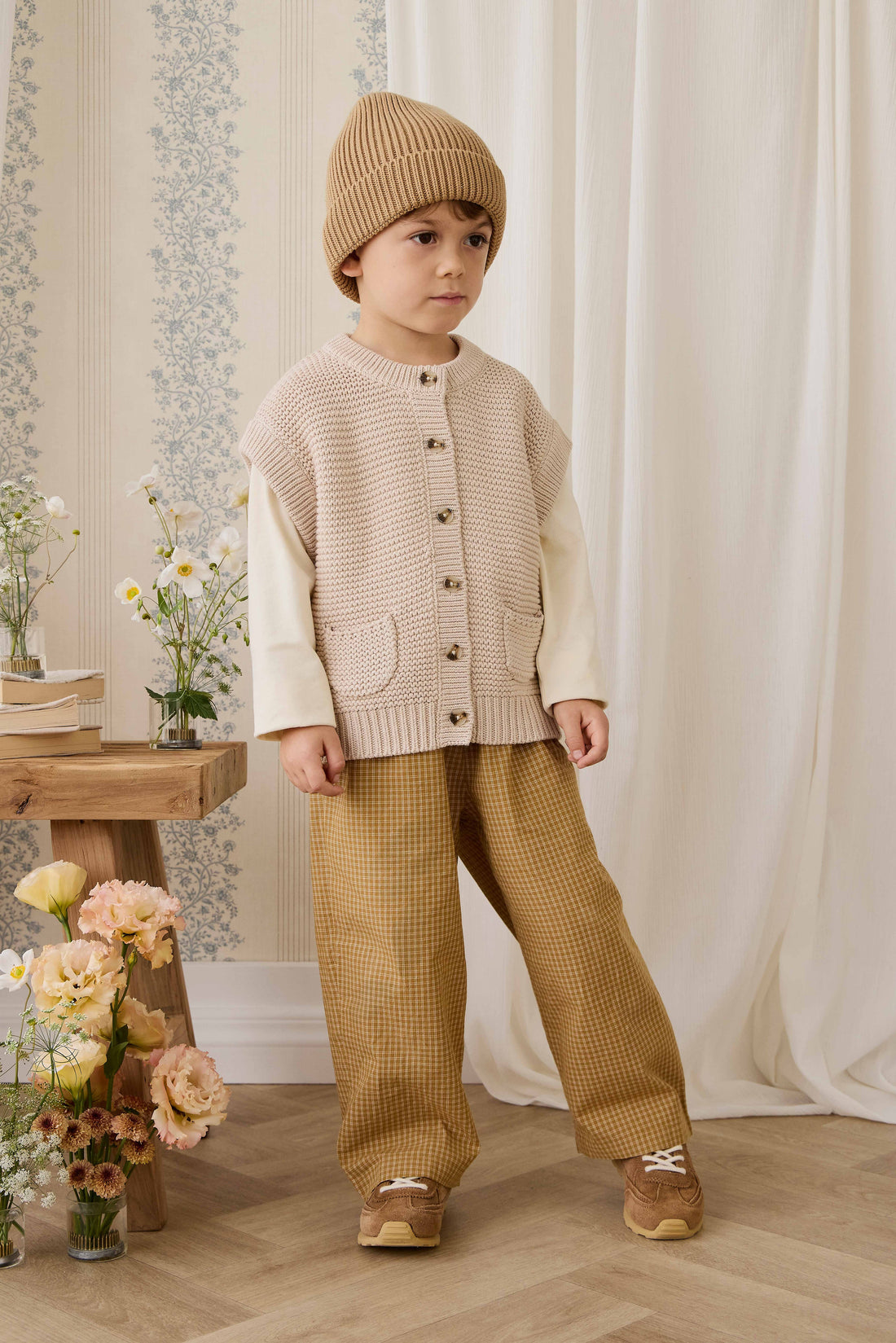 Rome Knit Vest - Oat Marle Childrens Vest from Jamie Kay Australia