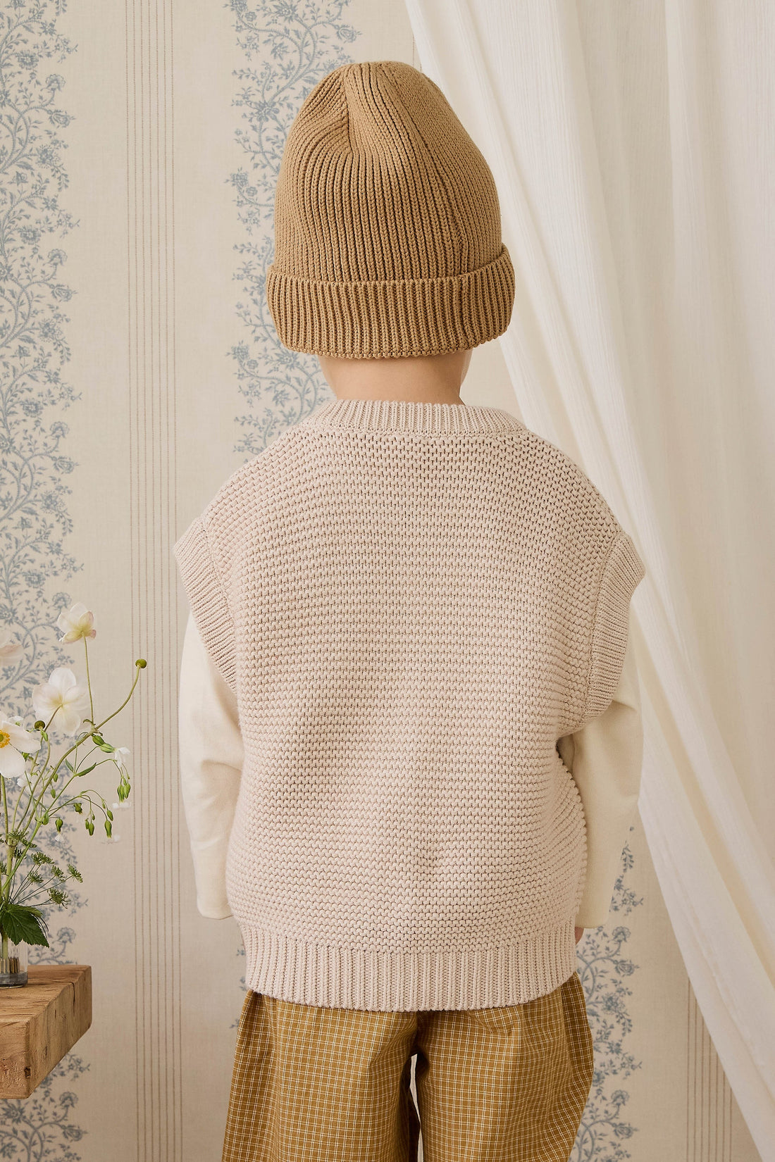 Rome Knit Vest - Oat Marle Childrens Vest from Jamie Kay Australia