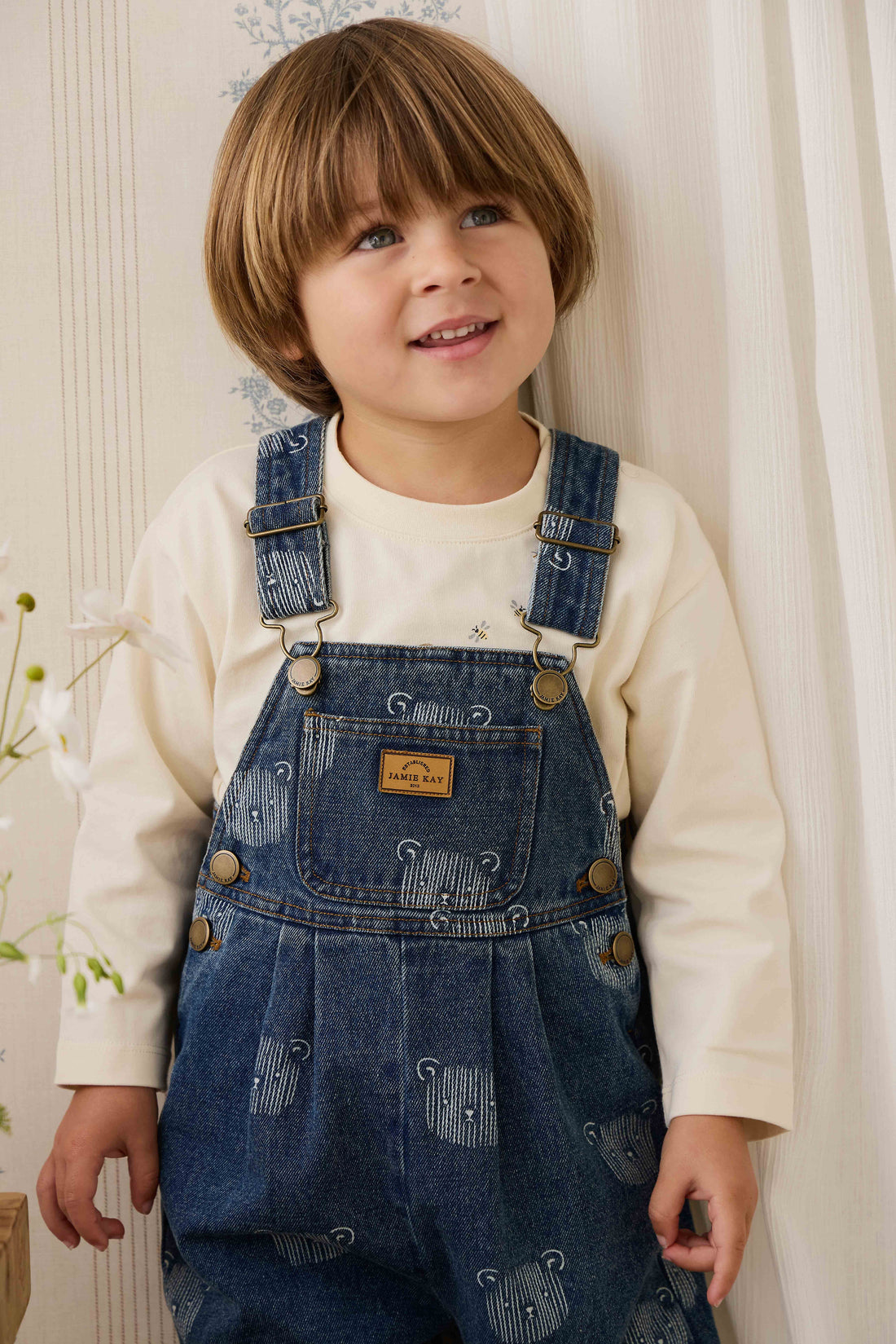 Wilson Overall - Teddy Face Denim Childrens Overall from Jamie Kay Australia