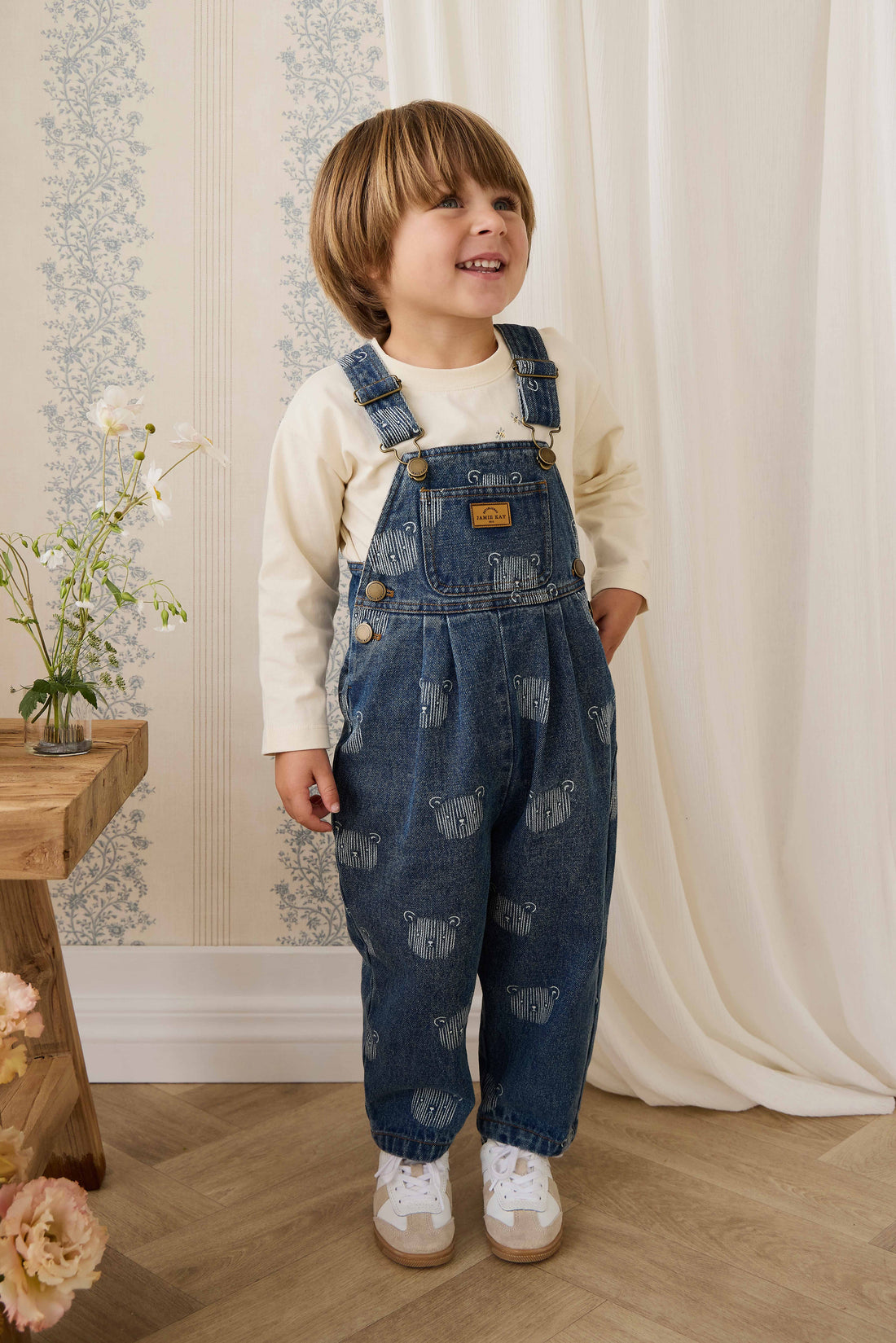 Wilson Overall - Teddy Face Denim Childrens Overall from Jamie Kay Australia