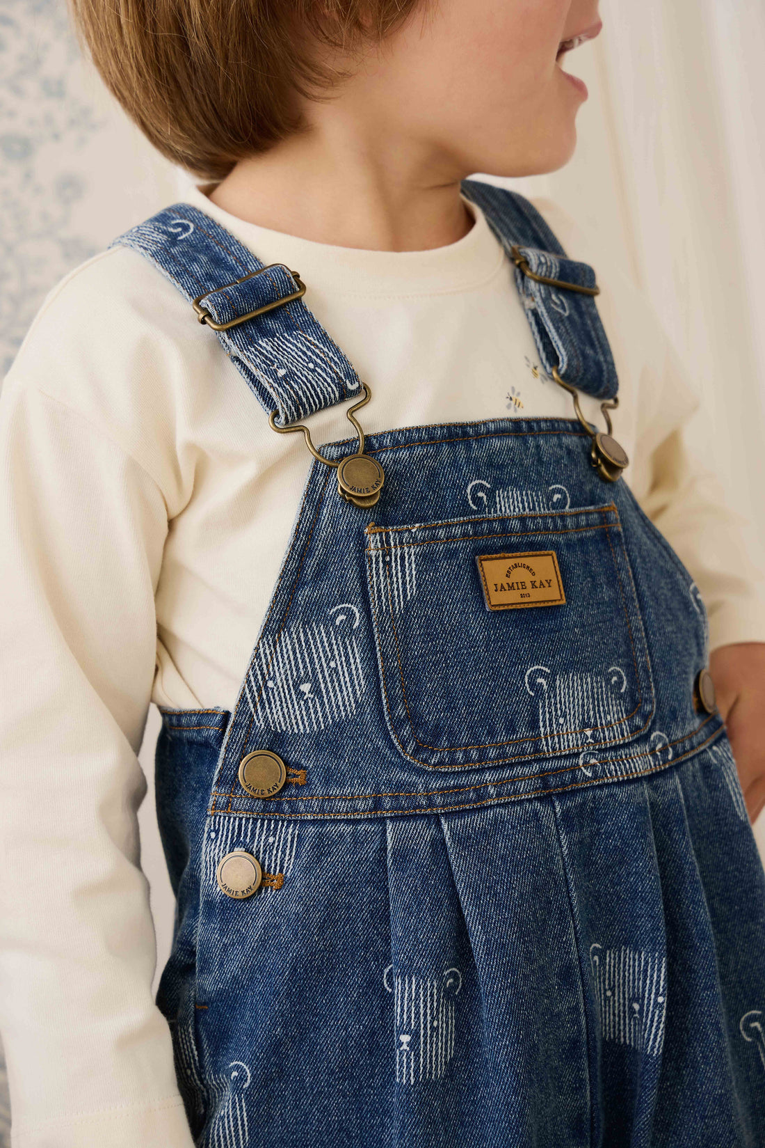 Wilson Overall - Teddy Face Denim Childrens Overall from Jamie Kay Australia
