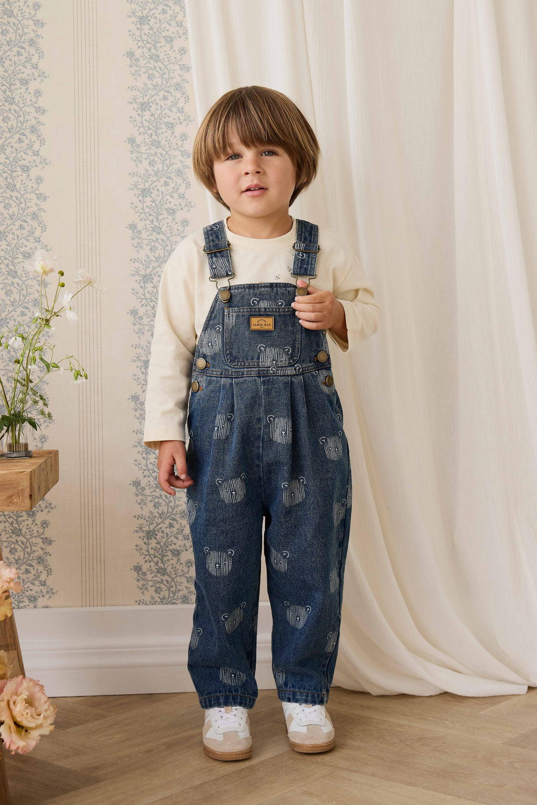 Wilson Overall - Teddy Face Denim Childrens Overall from Jamie Kay Australia