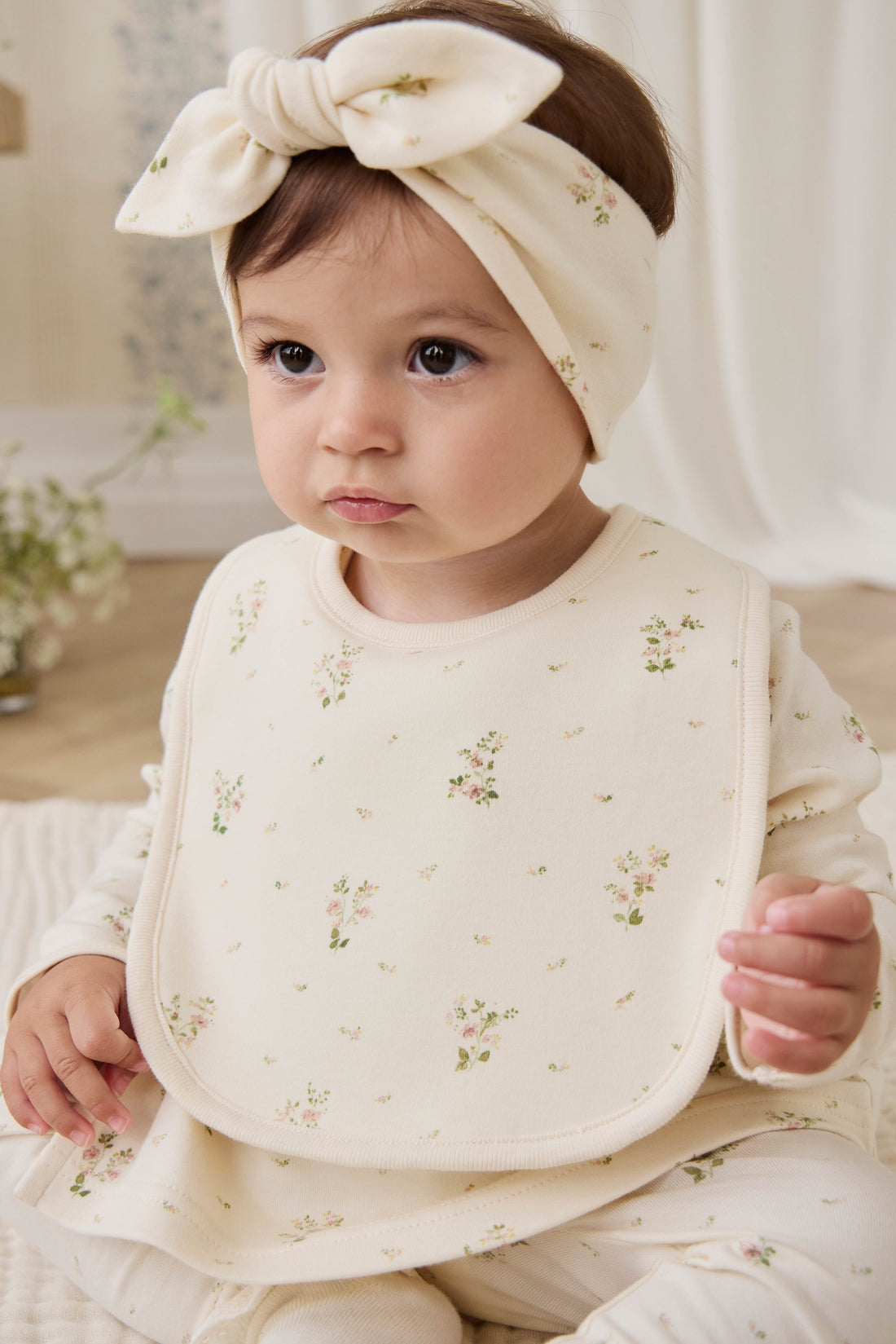 Organic Cotton Bib - Josepha Egret Small Childrens Bib from Jamie Kay Australia