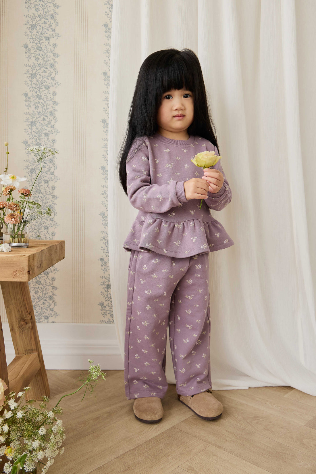 Organic Cotton Emiko Sweatshirt - Isla Plum Childrens Sweatshirting from Jamie Kay Australia