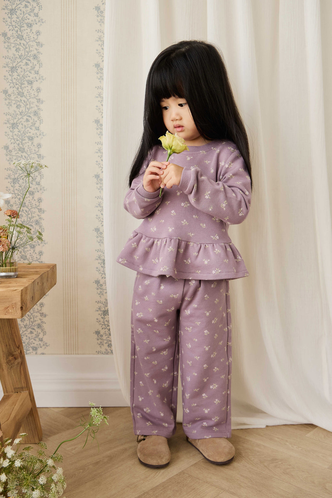 Organic Cotton Emiko Sweatshirt - Isla Plum Childrens Sweatshirting from Jamie Kay Australia