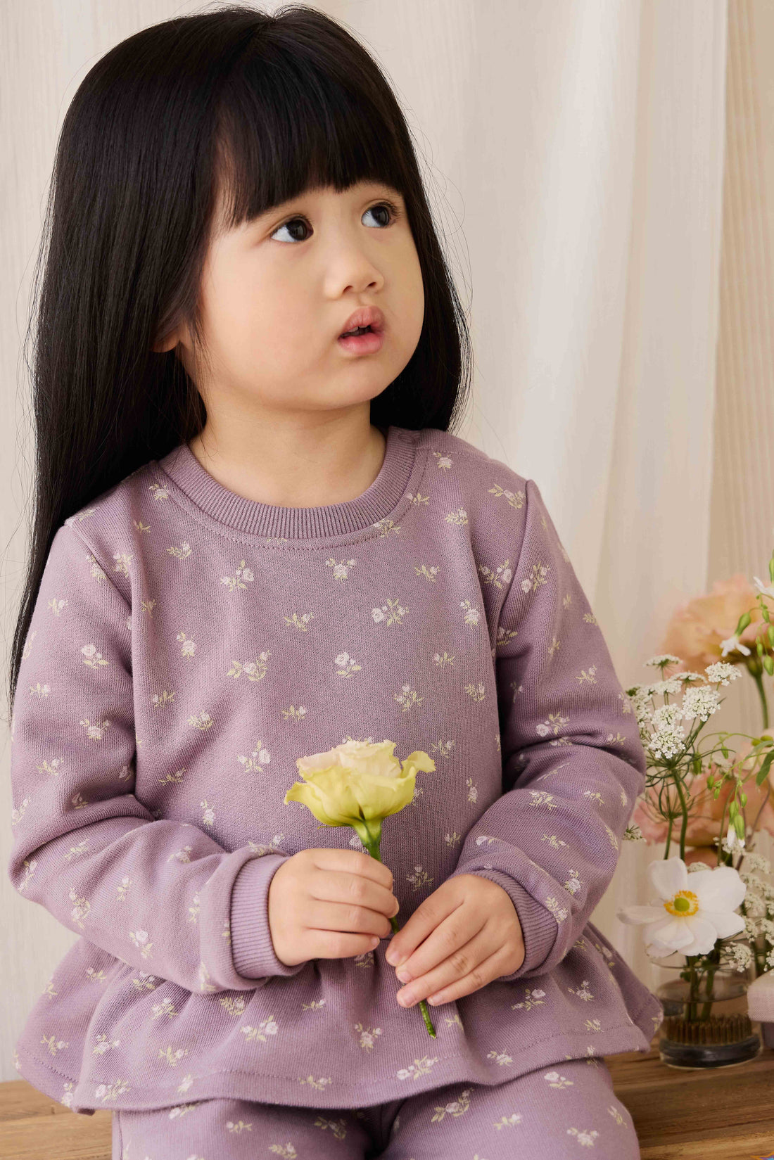 Organic Cotton Emiko Sweatshirt - Isla Plum Childrens Sweatshirting from Jamie Kay Australia