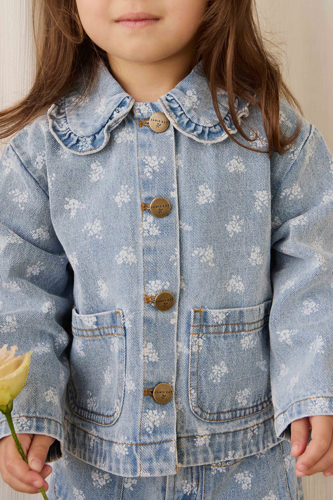 Malani Jacket - Tully Floral Denim Childrens Jacket from Jamie Kay Australia