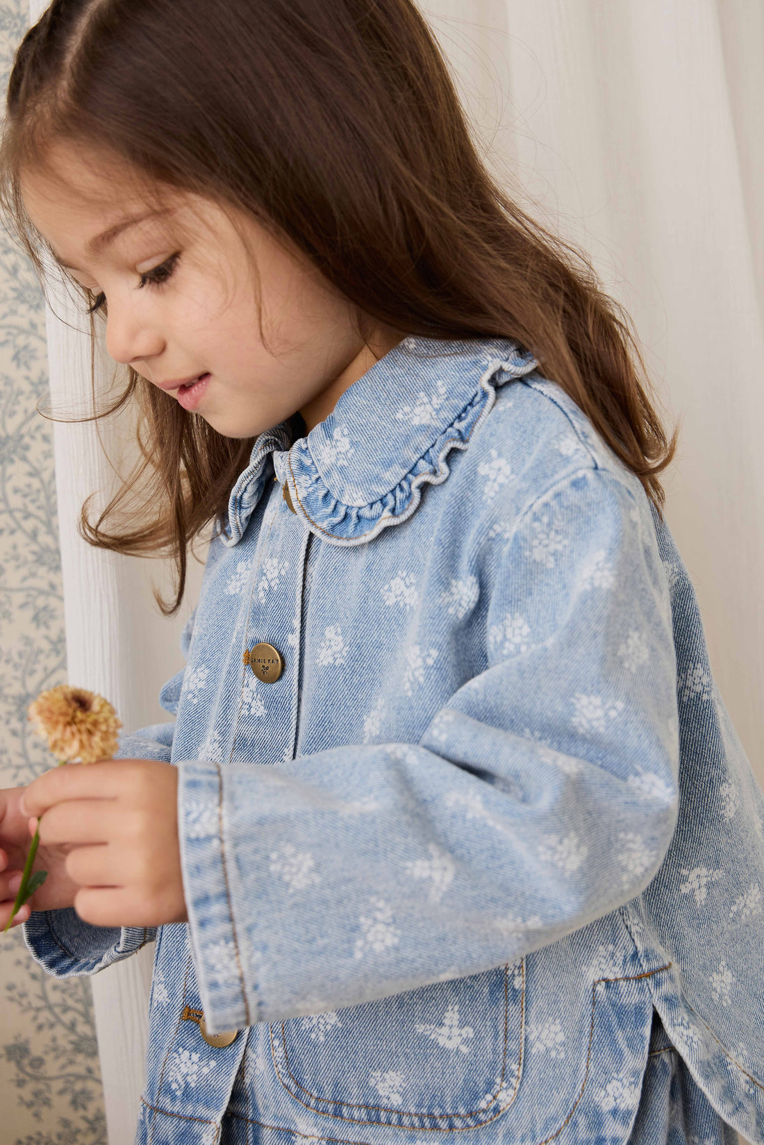 Malani Jacket - Tully Floral Denim Childrens Jacket from Jamie Kay Australia