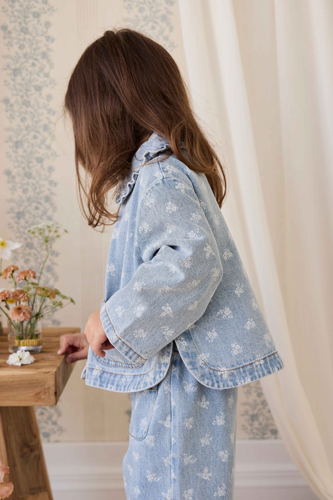 Malani Jacket - Tully Floral Denim Childrens Jacket from Jamie Kay Australia