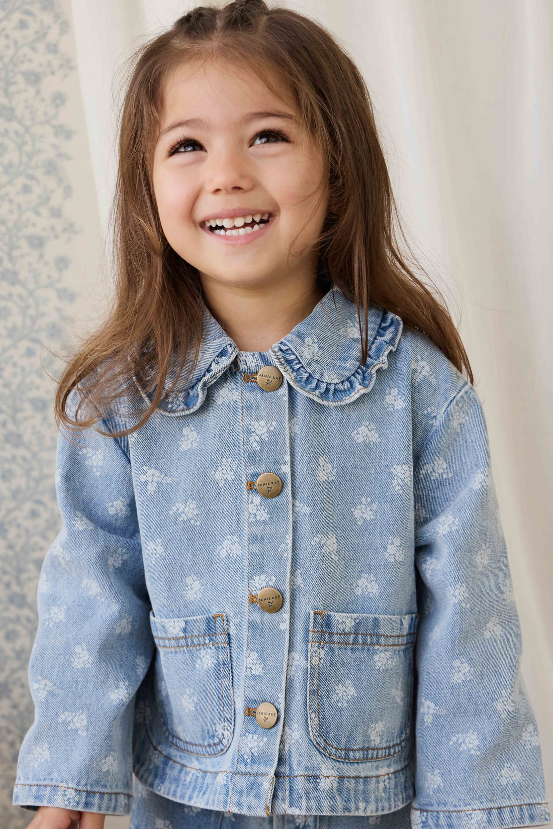Malani Jacket - Tully Floral Denim Childrens Jacket from Jamie Kay Australia