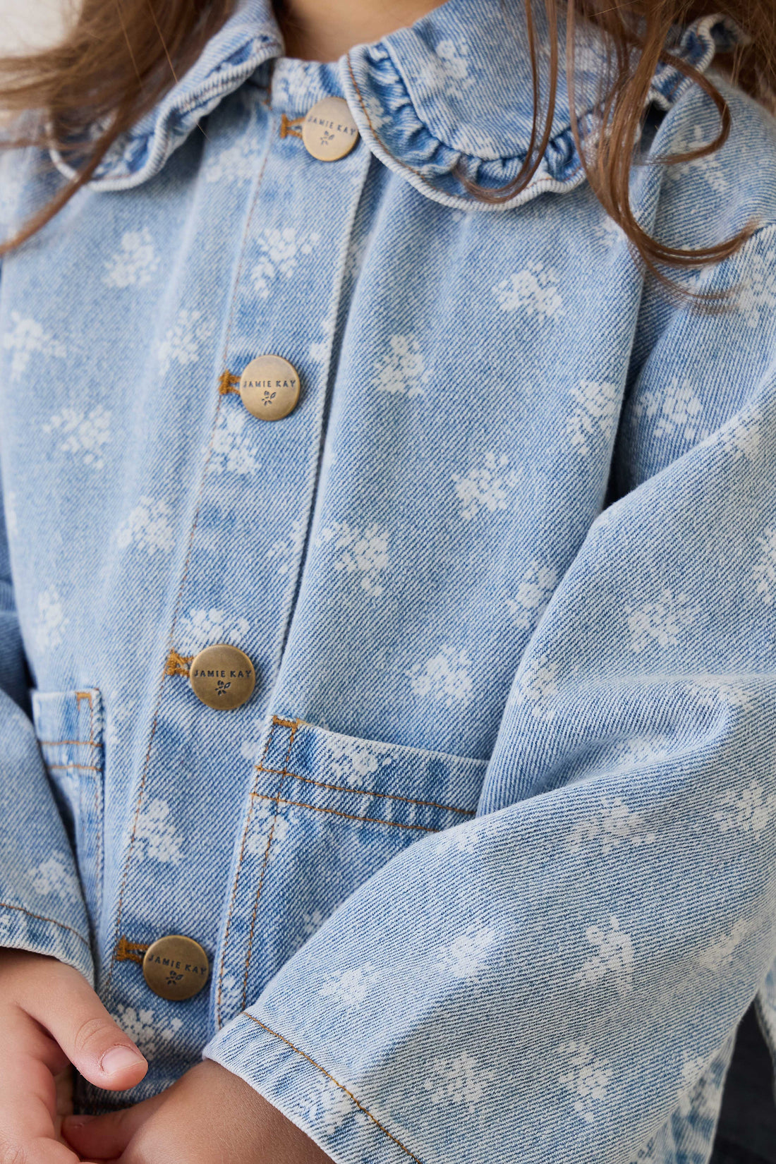 Malani Jacket - Tully Floral Denim Childrens Jacket from Jamie Kay Australia