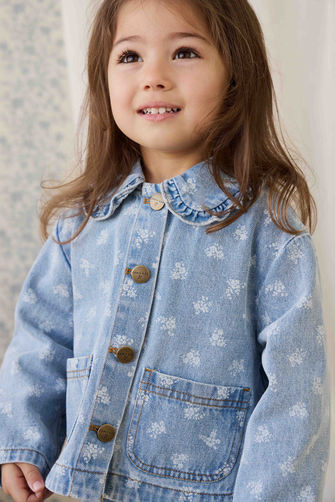 Malani Jacket - Tully Floral Denim Childrens Jacket from Jamie Kay Australia
