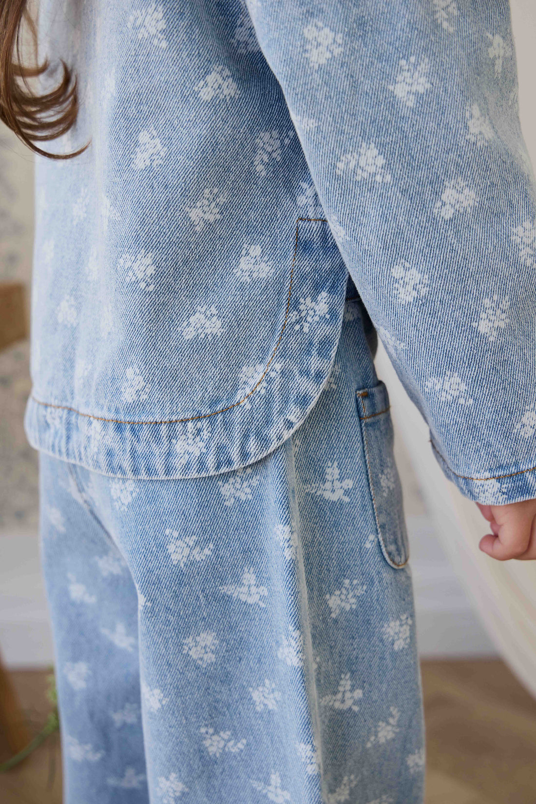 Malani Jacket - Tully Floral Denim Childrens Jacket from Jamie Kay Australia