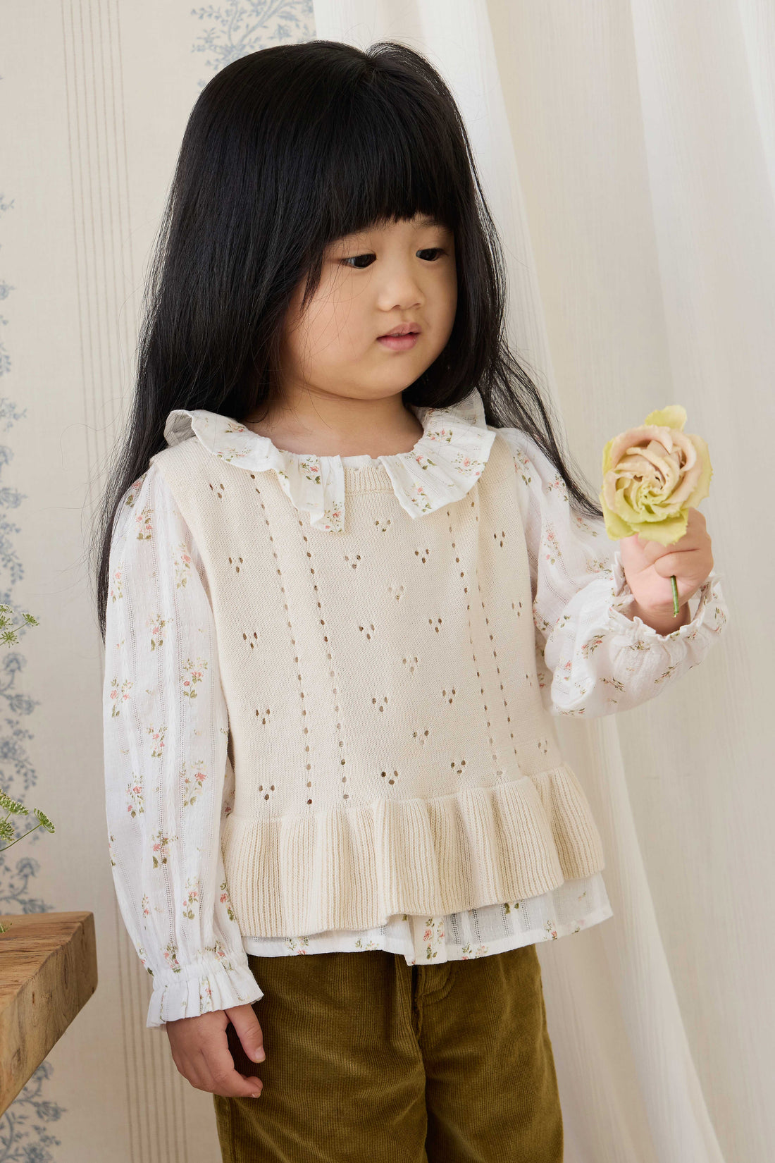 Erica Knitted Top - Vanilla Childrens Top from Jamie Kay Australia