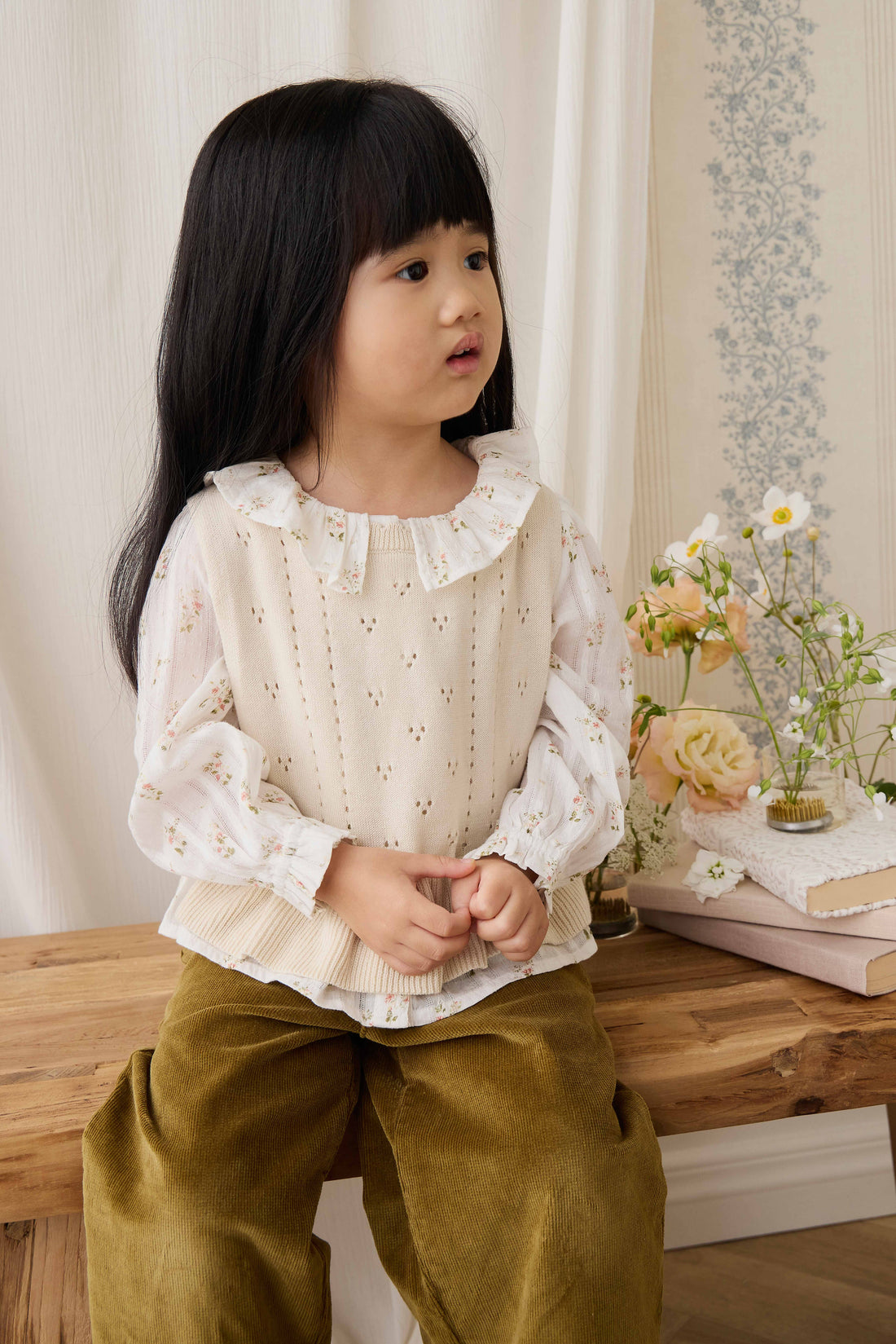Organic Cotton Brynlee Top - Josepha Egret Childrens Top from Jamie Kay Australia