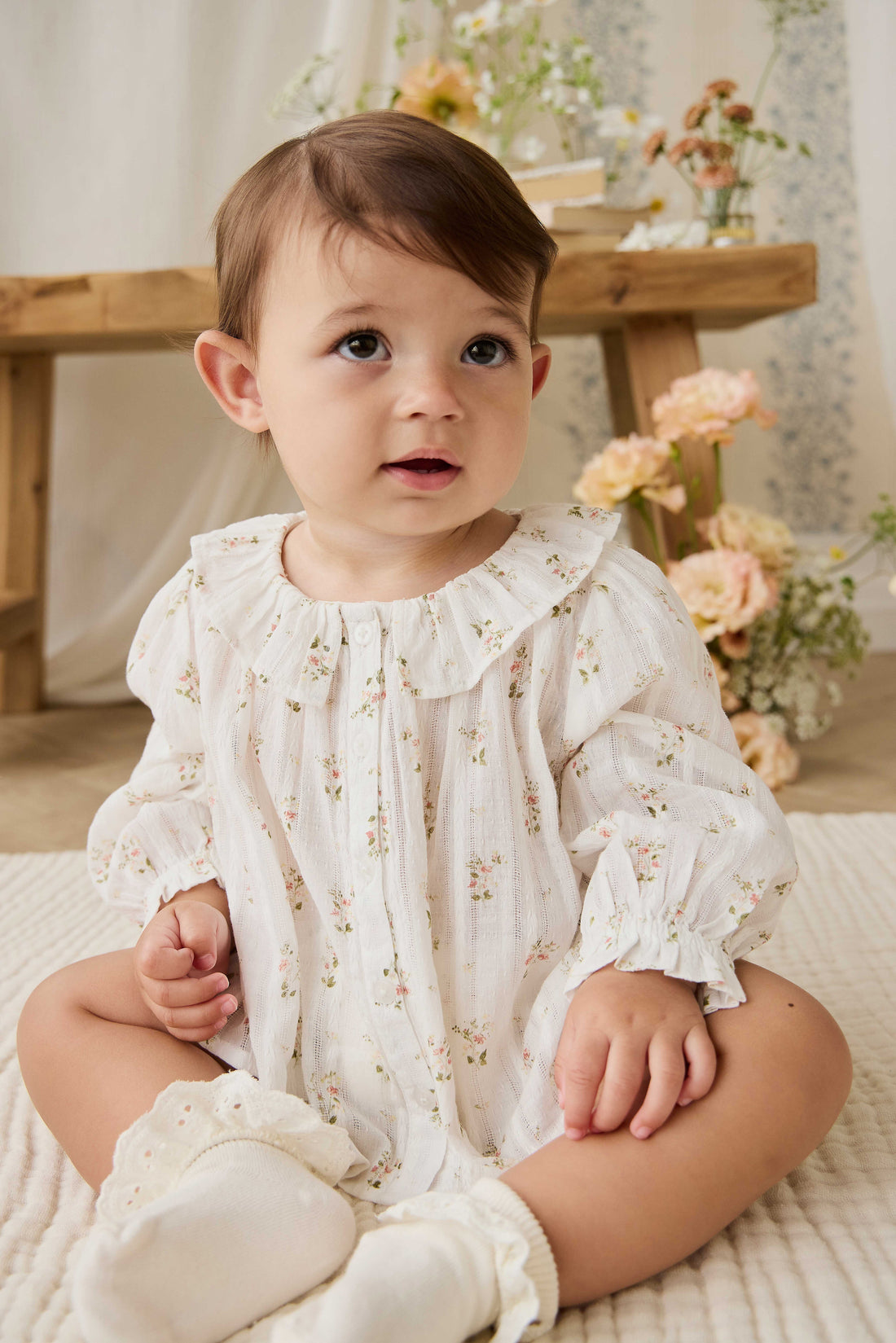Organic Cotton Brynlee Top - Josepha Egret Childrens Top from Jamie Kay Australia