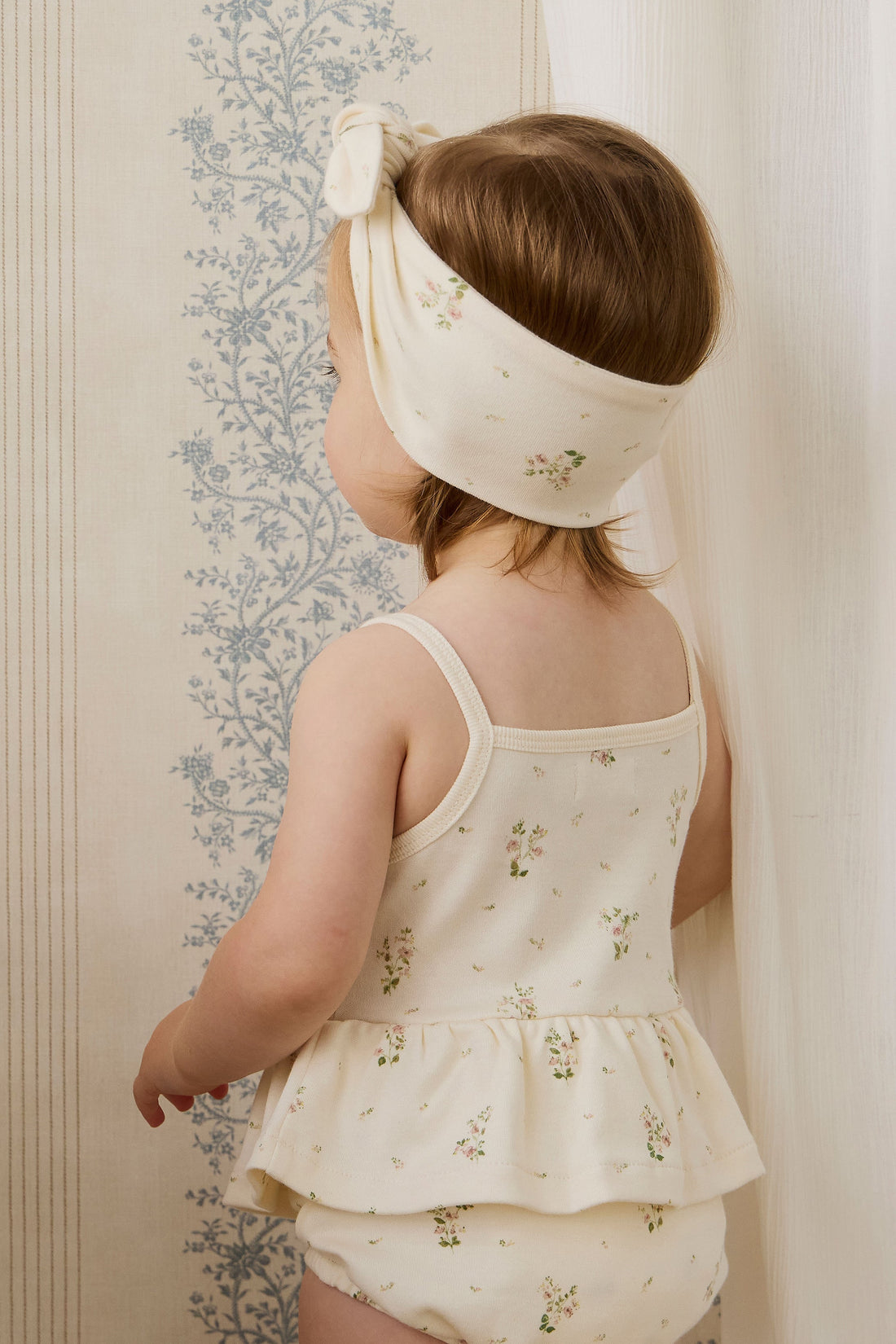 Organic Cotton Astra Playsuit - Josepha Egret Small Childrens Playsuit from Jamie Kay Australia